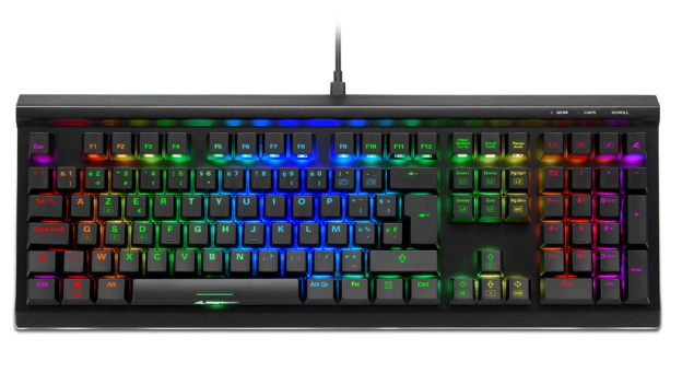 Sharkoon SKILLER SGK40, Volle Größe (100%), Kabelgebunden, USB, Mechanischer Switch, RGB-LED, Schwar