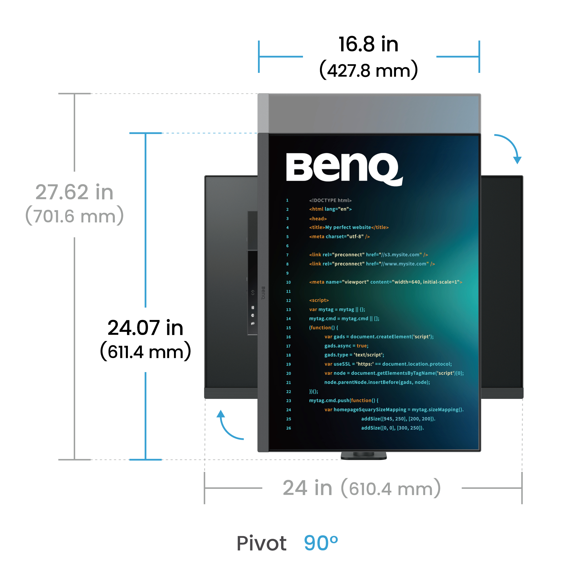 BenQ RD280UA, 71,6 cm (28.2"), 3840 x 2560 Pixel, 4K Ultra HD, 5 ms, Schwarz