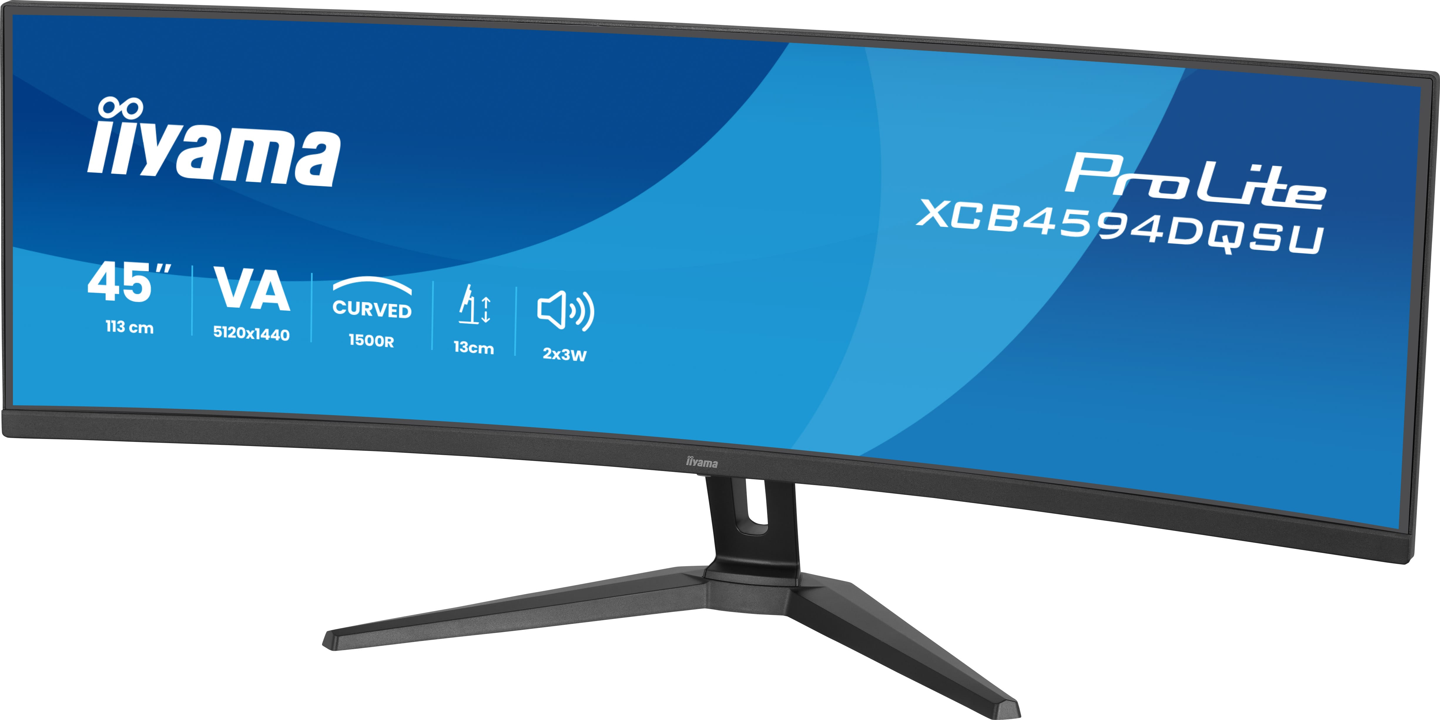 iiyama ProLite XCB4594DQSU-B1 Curved-Monitor 113cm (44.5") DQHD, VA, 2ms, HDMI, DP, USB-C