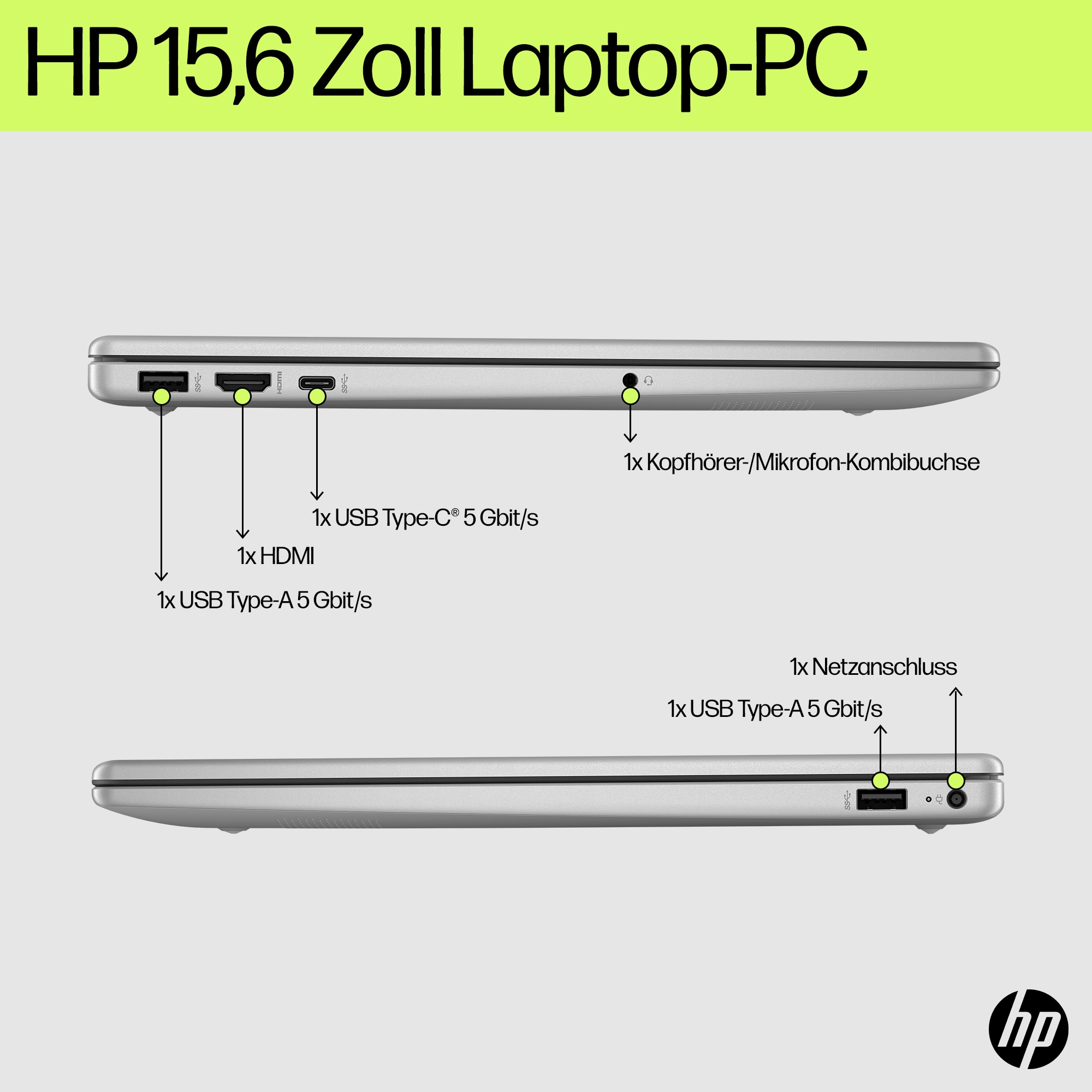 HP 15-fd0511ng, Intel® N, 39,6 cm (15.6"), 1920 x 1080 Pixel, 4 GB, 128 GB, Windows 11 Home in S mod