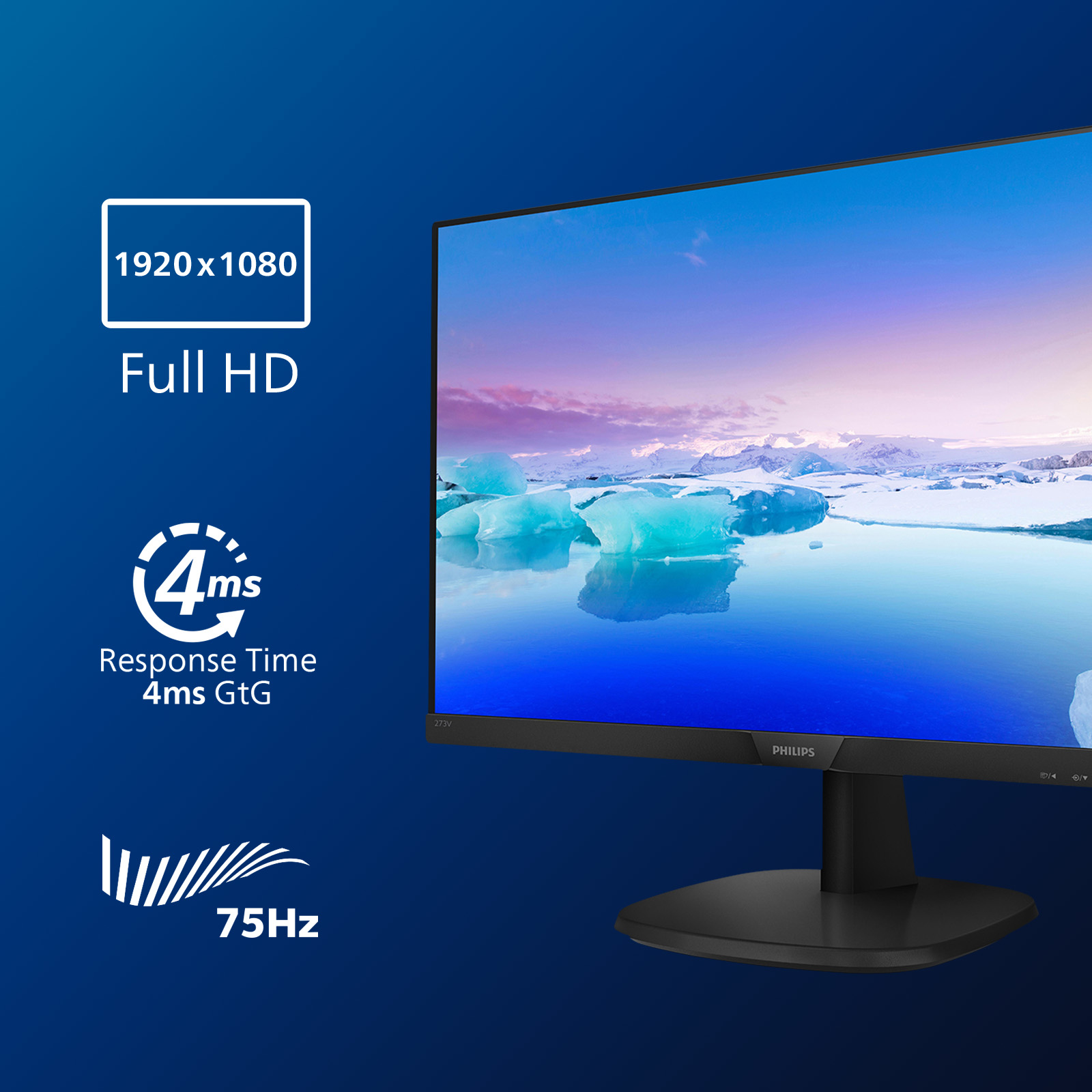 Philips V-line 273V7QJAB Monitor 68.8cm (27") Full HD, IPS, 5ms, HDMI, Displayport, VGA