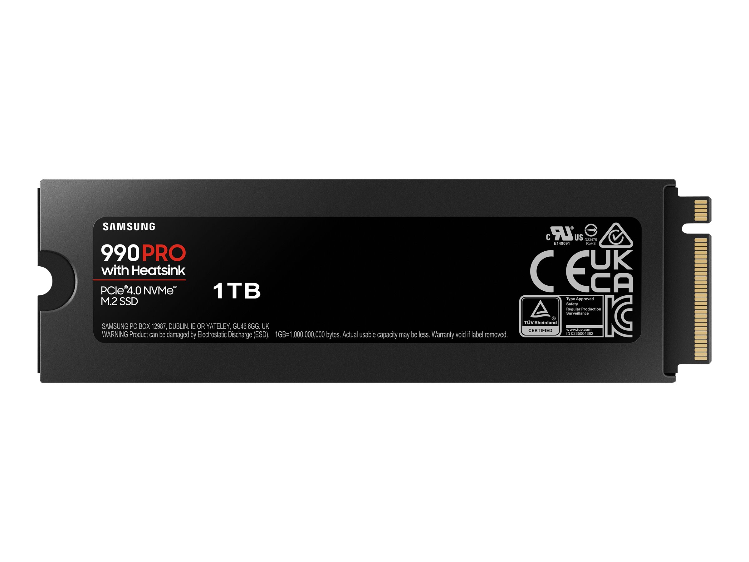 Samsung SSD 990 PRO 1TB, M.2 2280 / M-Key / PCIe 4.0 x4 inkl. Kühlkörper