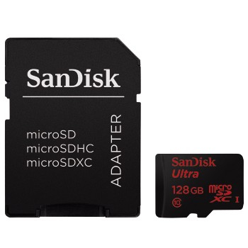 SanDisk Ultra - Flash-Speicherkarte (microSDXC-an-SD-Adapter inbegriffen) - 128 GB