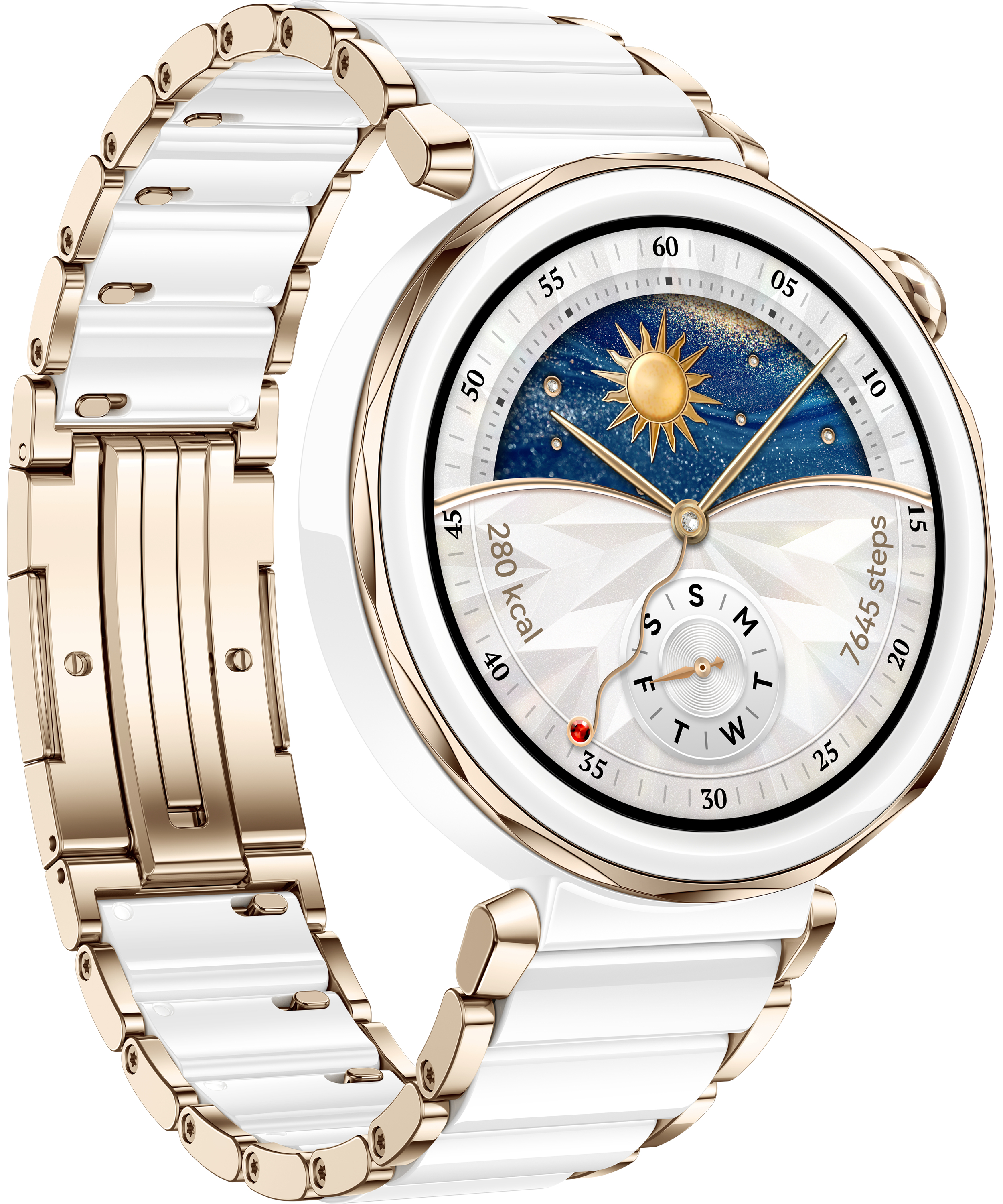 Huawei Watch GT 5 Pro - 42 mm - weiß Keramik - intelligente Uhr mit Riemen - Handgelenkgröße: 130-19