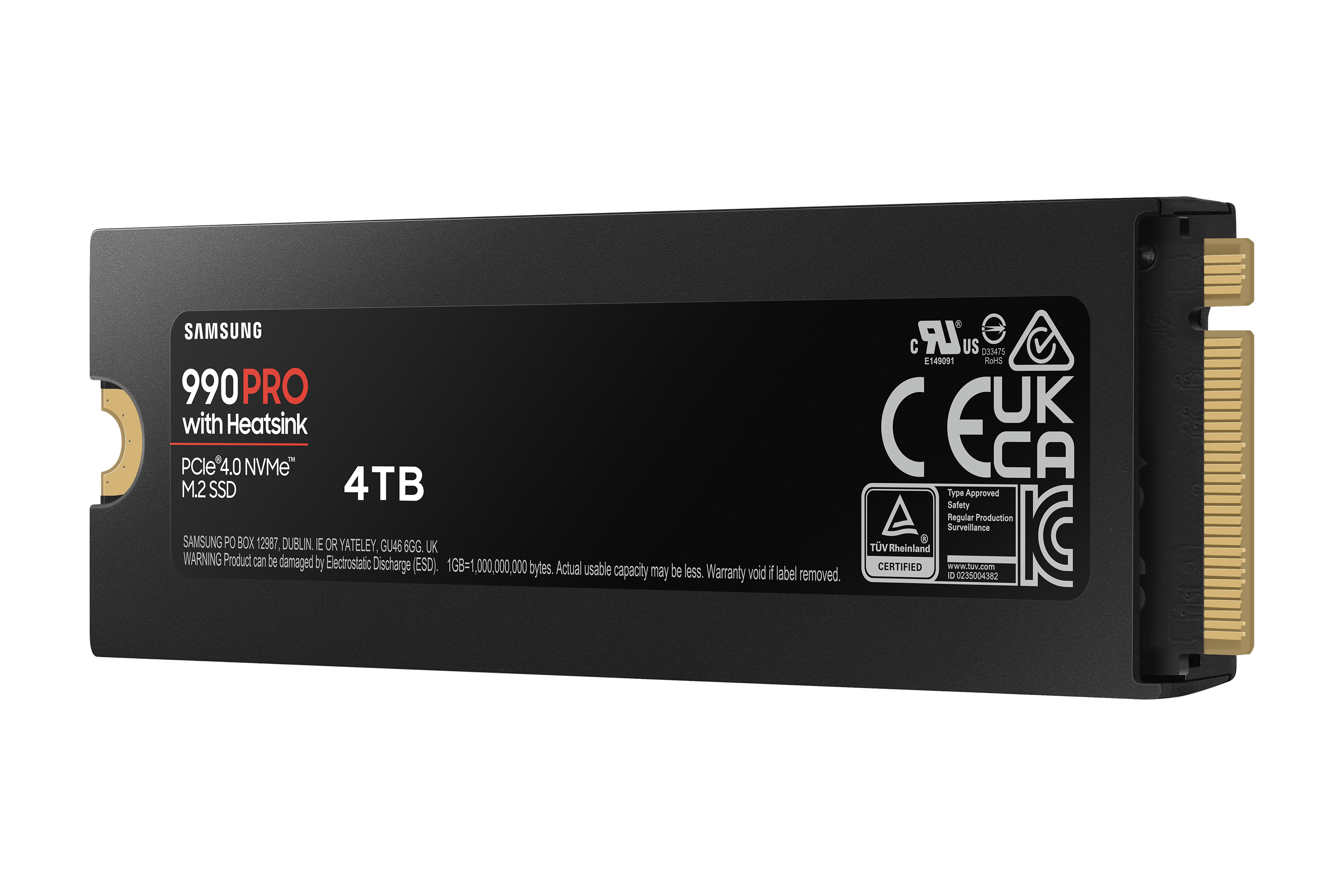 Samsung SSD 990 PRO 4TB, M.2 2280 / M-Key / PCIe 4.0 x4, Kühlkörper