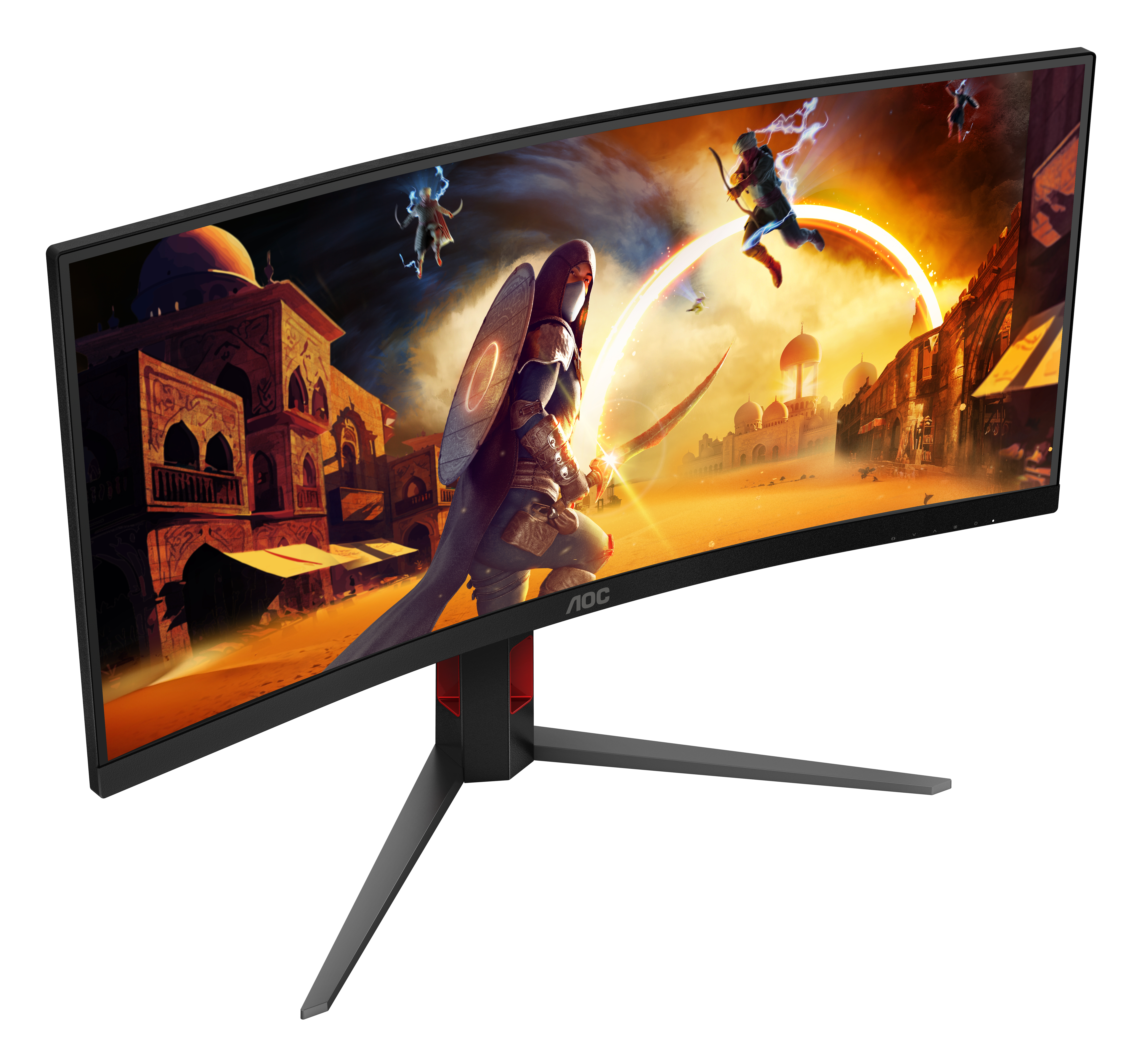 AOC G4 CU34G4, 86,4 cm (34"), 3440 x 1440 Pixel, Wide Quad HD, LED, 1 ms, Schwarz, Rot
