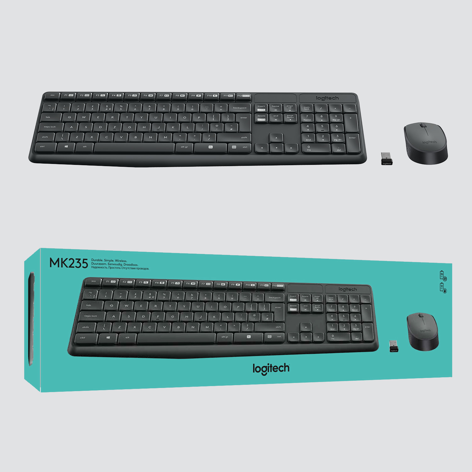 Logitech MK235 - Tastatur-und-Maus-Set - kabellos