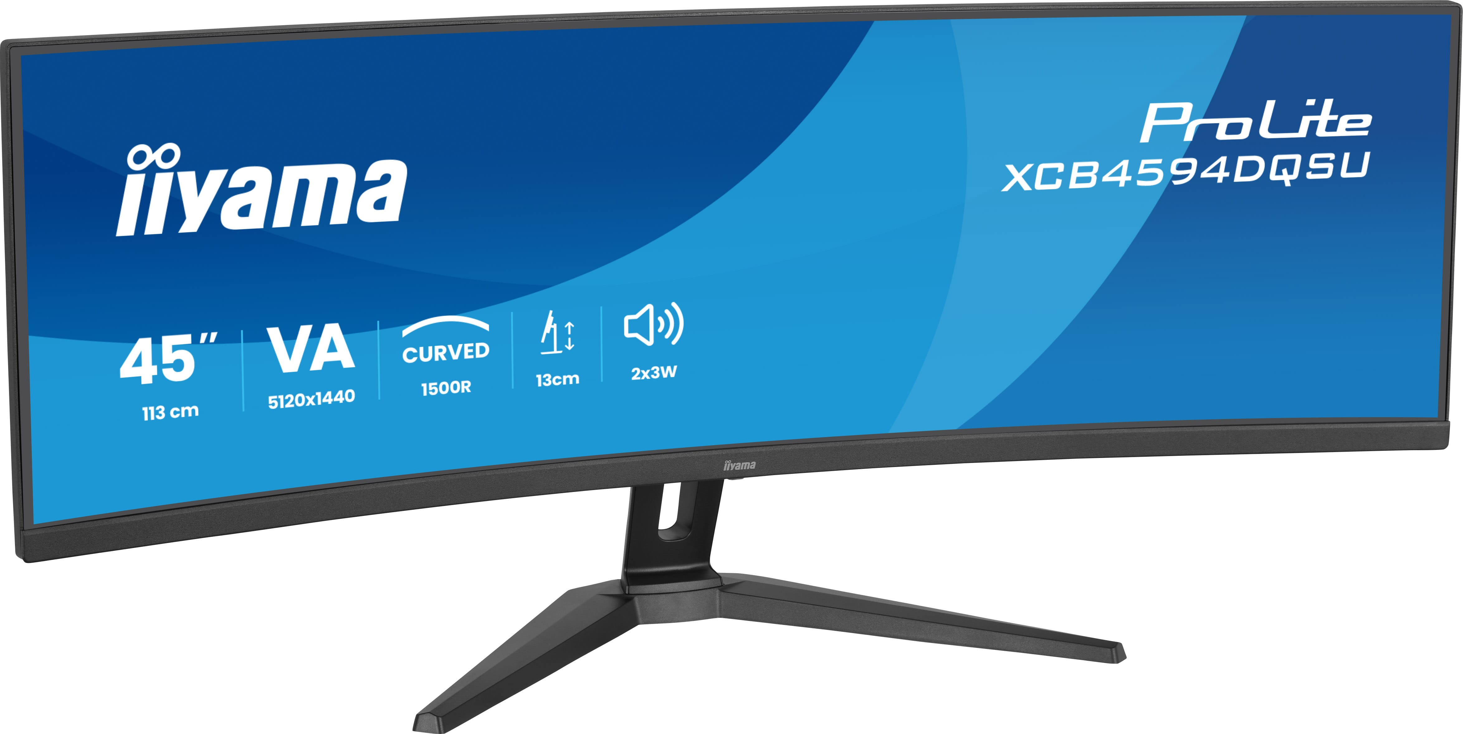 iiyama ProLite XCB4594DQSU-B1 Curved-Monitor 113cm (44.5") DQHD, VA, 2ms, HDMI, DP, USB-C