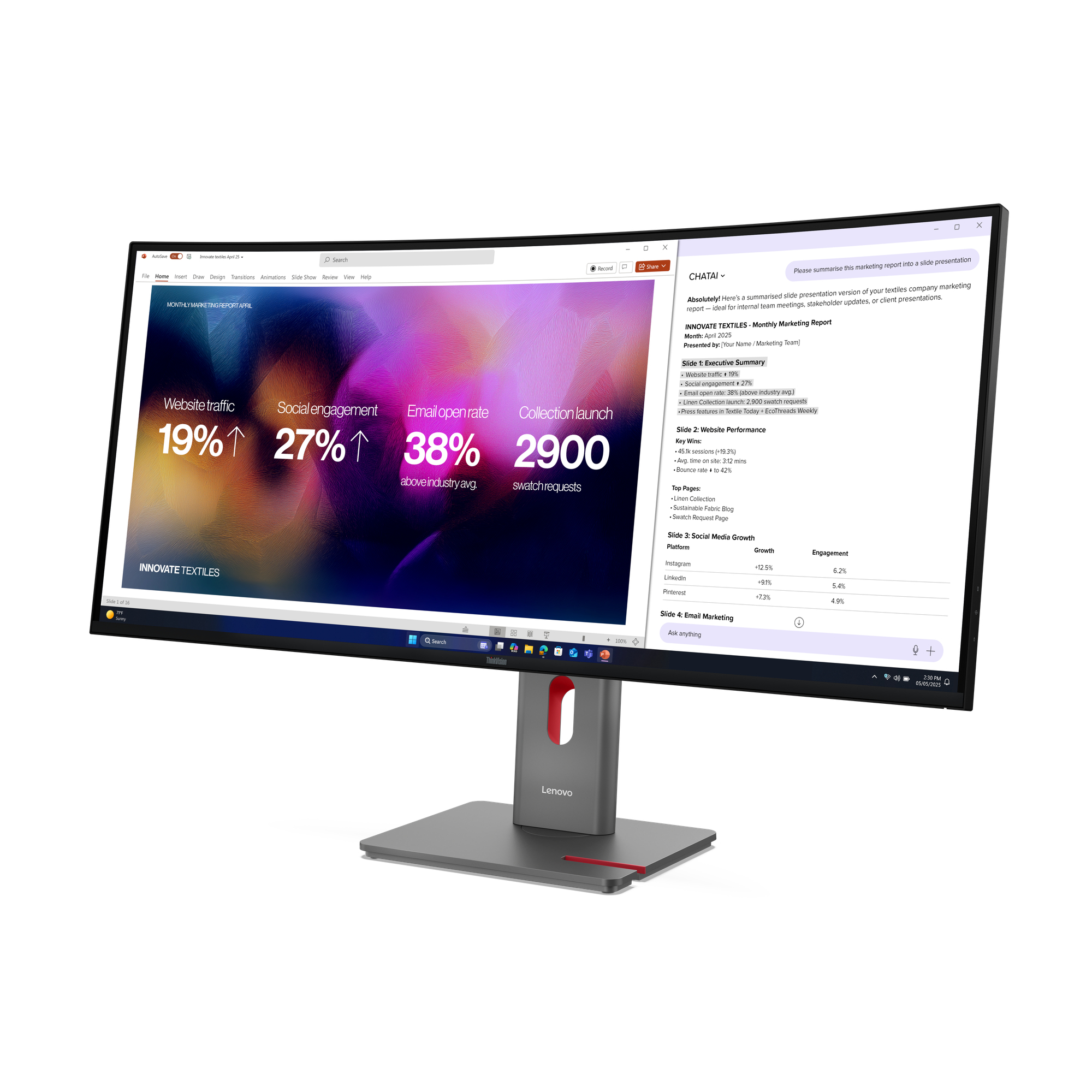 Lenovo ThinkVision P40WD-40 - LED-Monitor - gebogen - 101.6 cm (40")