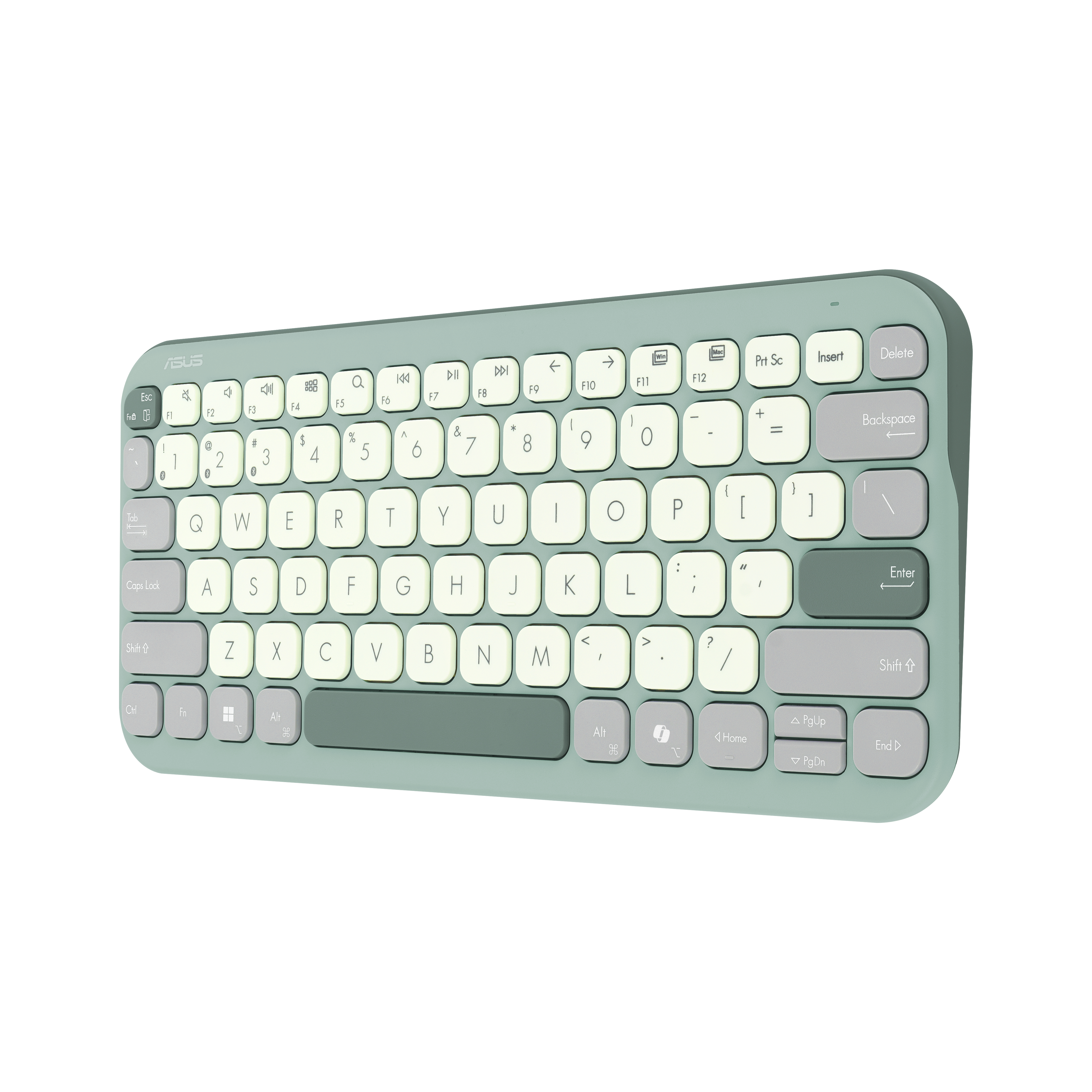 ASUS KW100 KEYBOARD/GN/GE/81, 75%, Kabellos, Bluetooth, Scherenschalter, QWERTZ, Grün, Hellgrün