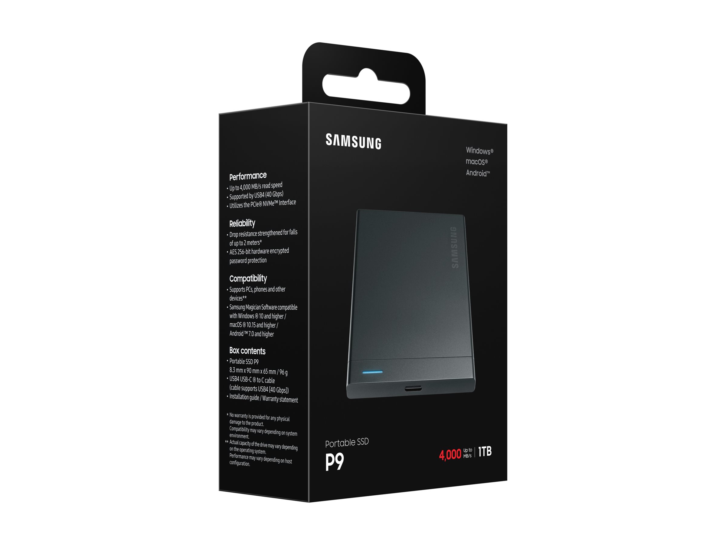 Samsung P9 MU-PJ1T0G - SSD - verschlüsselt - 1 TB - extern (tragbar)