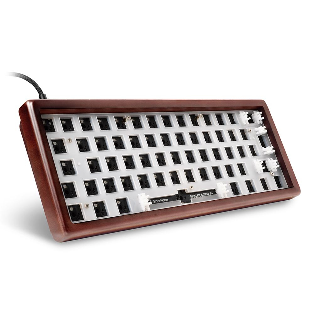 Sharkoon SGK50 S4, 60%, Kabelgebunden, USB, RGB-LED, Holz