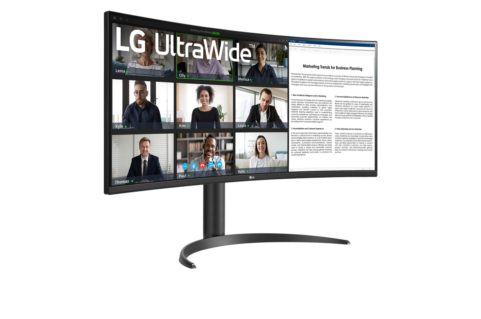 LG 34WR50QK-B, 86,4 cm (34"), 3440 x 1440 Pixel, Wide Quad HD, 5 ms, Schwarz