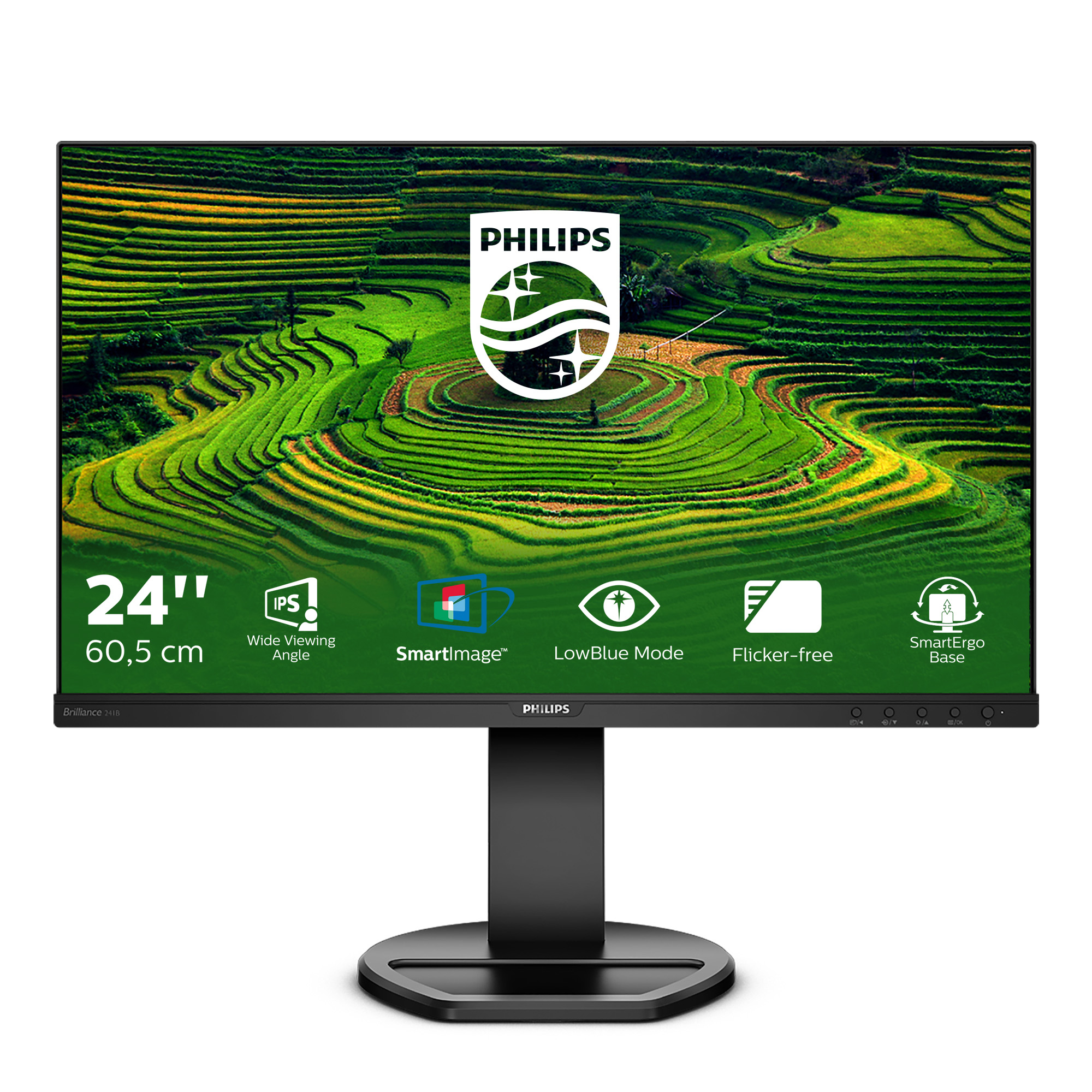 Philips B-line 241B8QJEB Monitor 60.5cm (23.8") Full HD, IPS, 5ms, HDMI, DP, VGA, DVI, USB