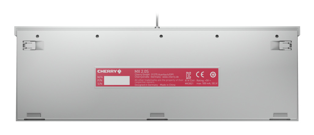 Cherry MX 2.0S RGB, Kabelgebunden, USB, Mechanischer Switch, QWERTY, RGB-LED, Weiß