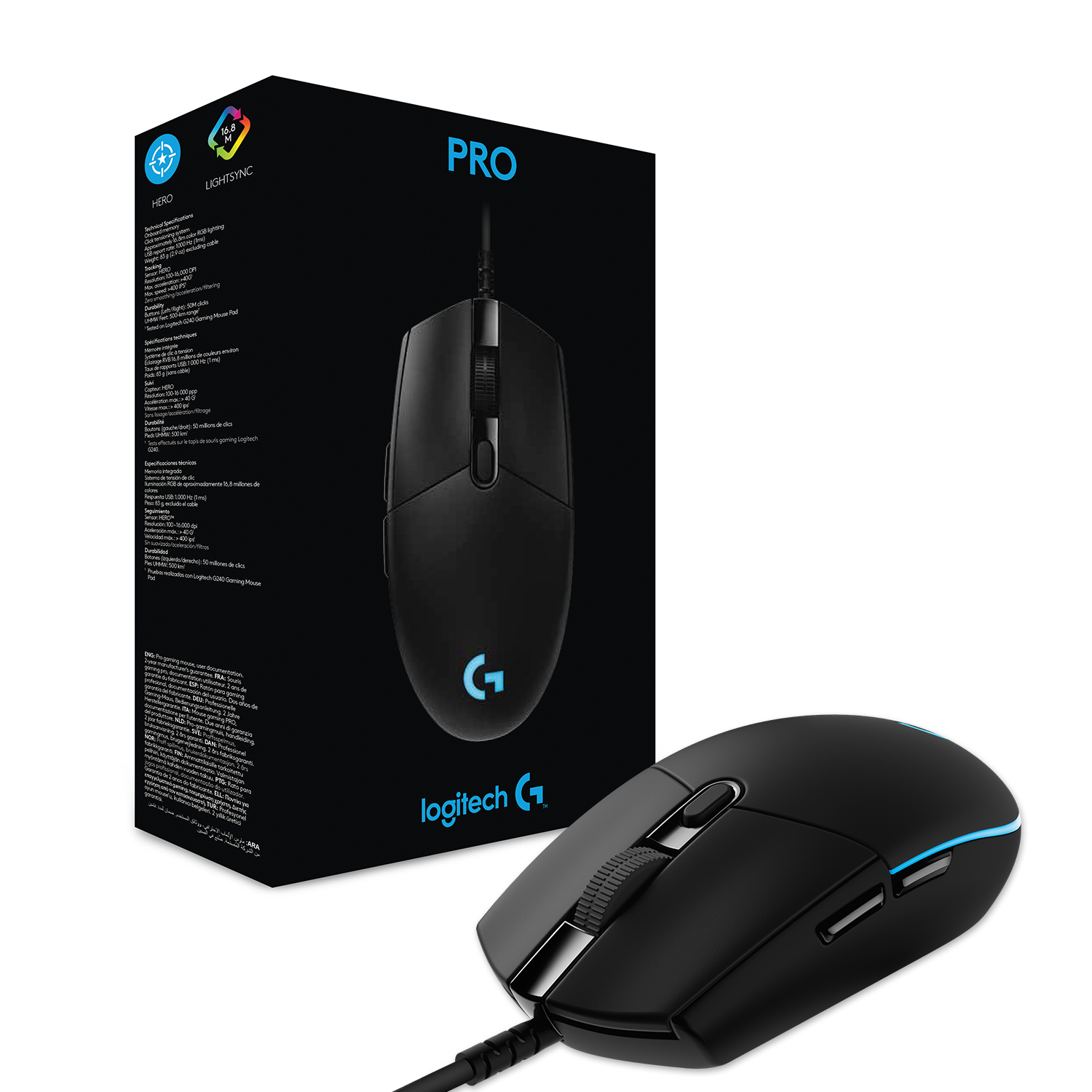Logitech G Pro (Hero) - Maus - optisch - 6 Tasten
