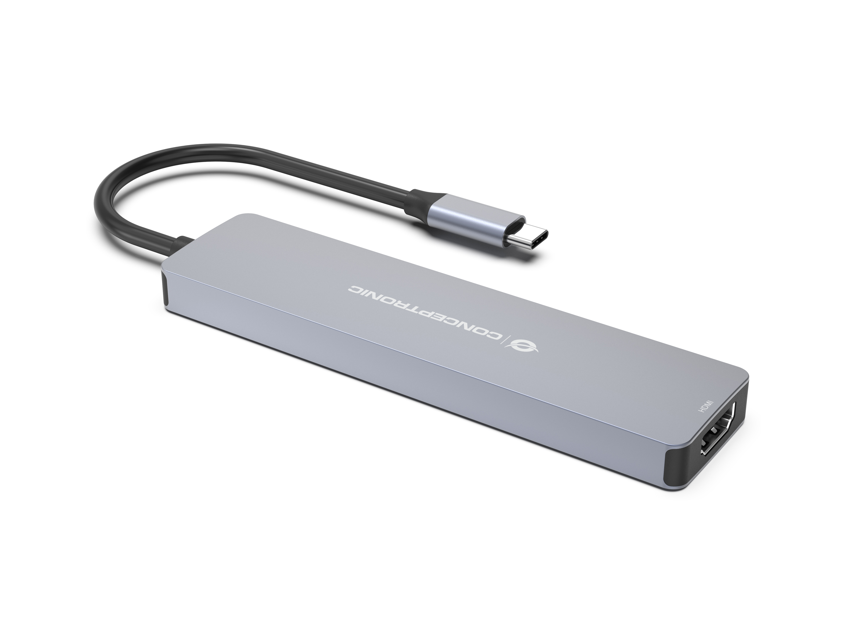 Conceptronic DONN28G 7-in-1 USB 3.2 Gen 1 Dockingstation, 4K60Hz HDMI, USB-A 5Gbps x 2, USB-C 5Gbps,