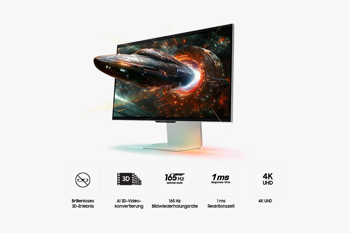 Samsung Odyssey 3D LS27FG904XUXEN Monitor, 68,6 cm (27") 4K UHD, IPS, 1ms, HDMI, Displayport