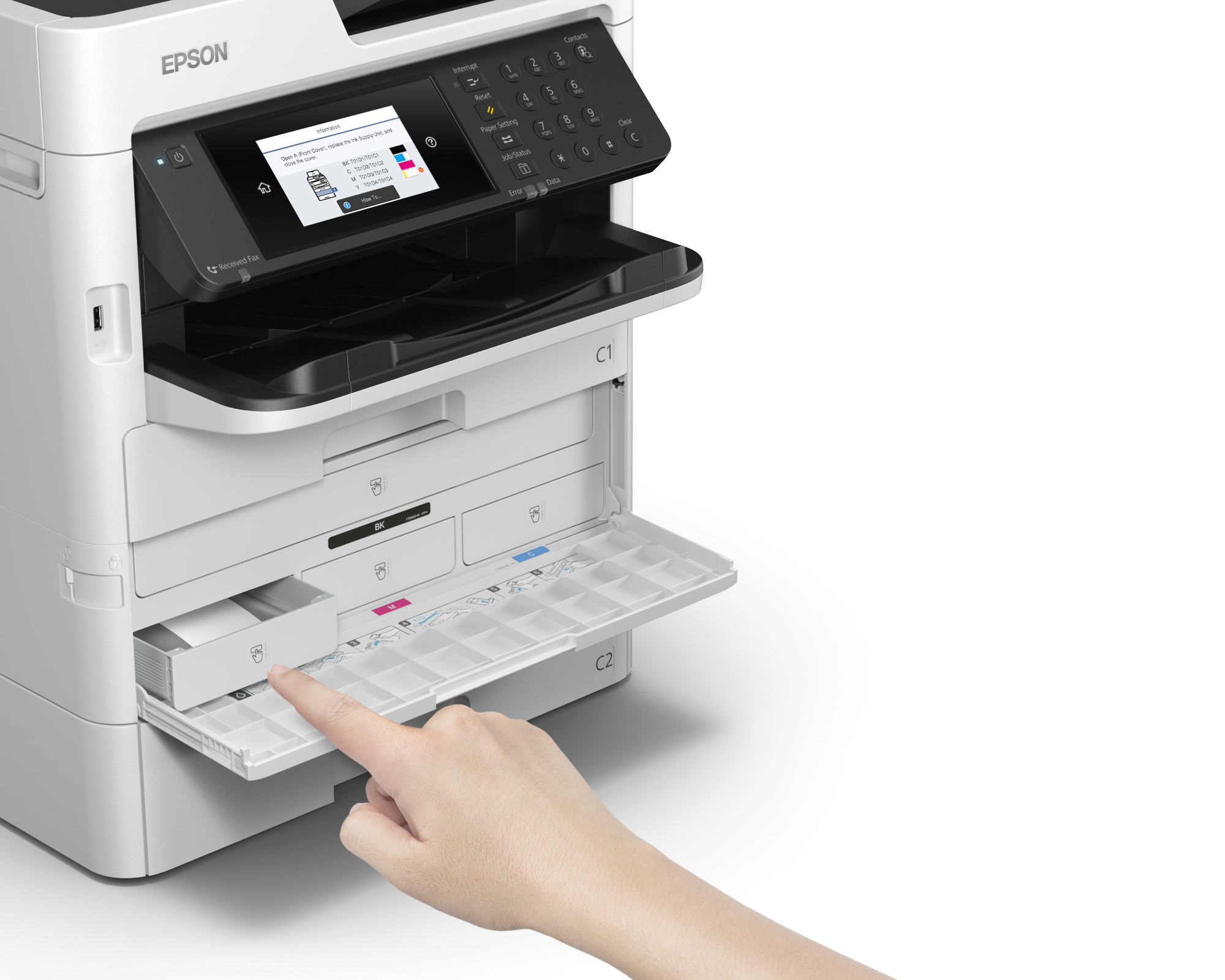 Epson WorkForce Pro WF-C579RDTWF, Tintenstrahl, Farbdruck, 4800 x 1200 DPI, A4, Direktdruck, Grau