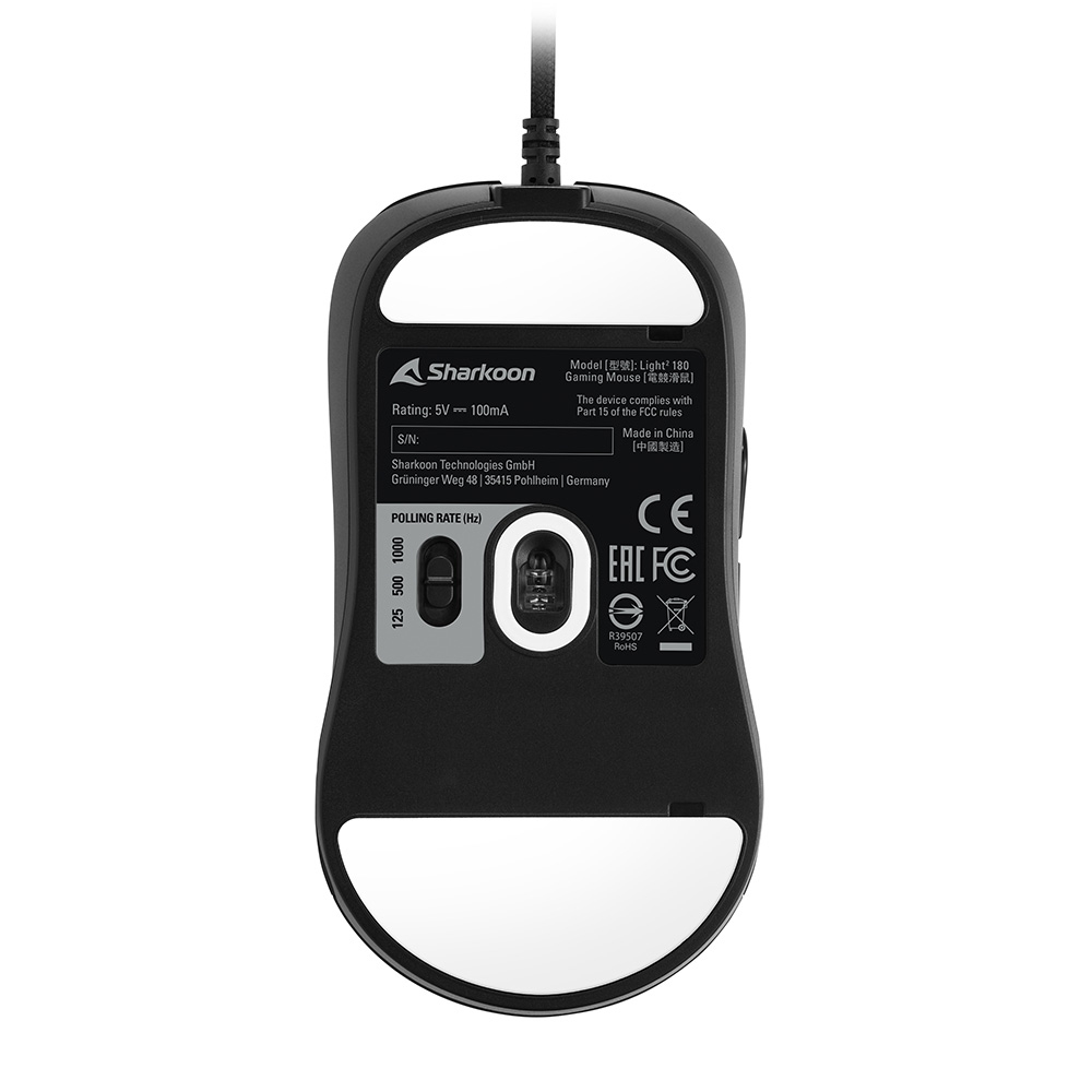 Sharkoon Light² 180, rechts, Optisch, USB Typ-A, 12000 DPI, Schwarz