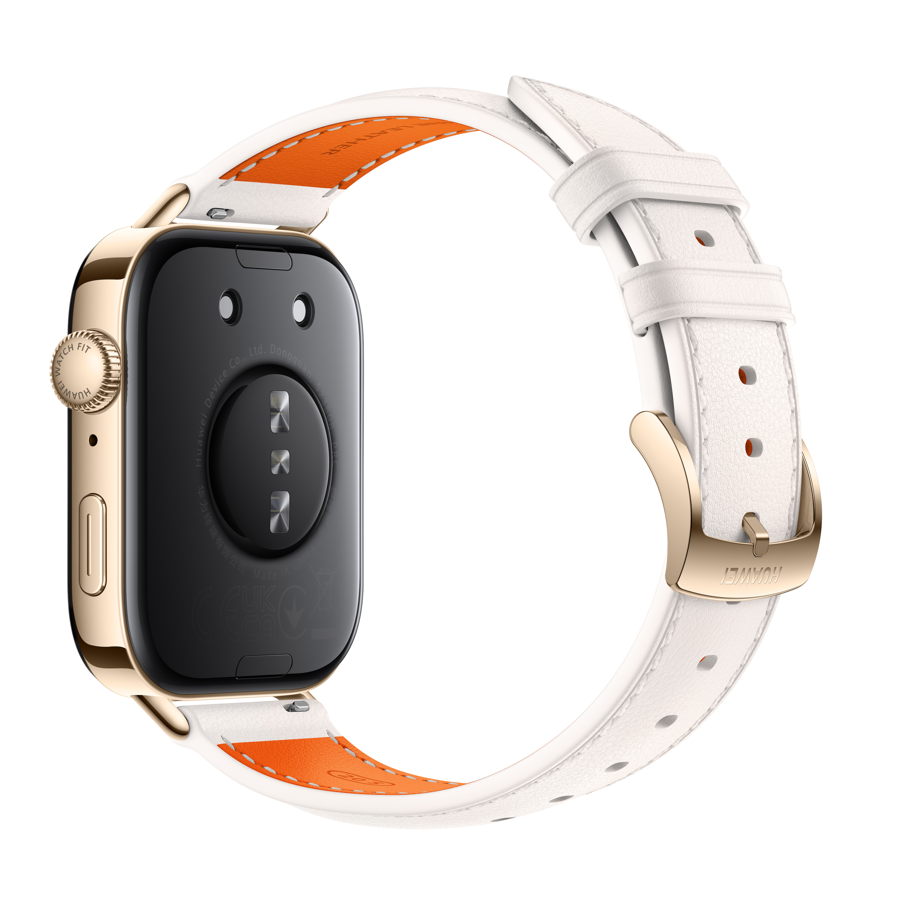 Huawei Watch Fit 3 mit Lederarmband weiß