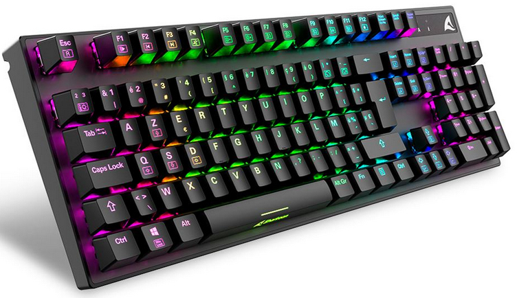 Sharkoon SGK20 RED BE, Kabelgebunden, USB, QWERTZ, RGB-LED, Schwarz