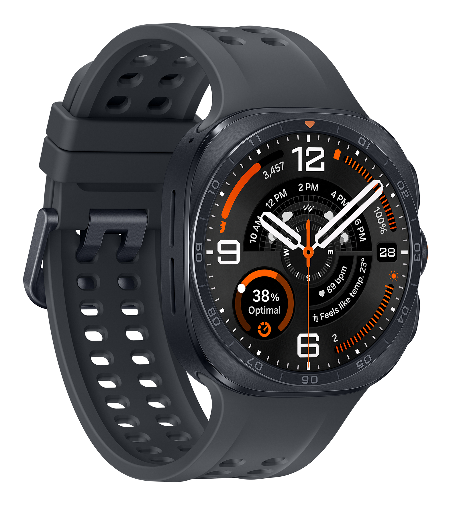 Samsung Galaxy Watch Ultra2 - 47 mm - titanfarben grau - intelligente Uhr mit Marineband - schwarz -