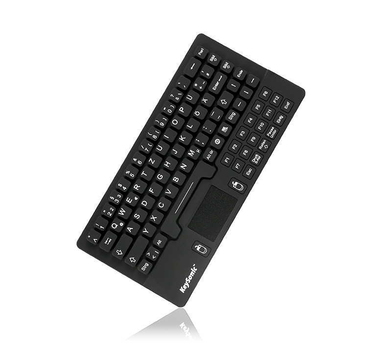 KeySonic KSK-5031IN, Mini, Kabelgebunden, USB, QWERTZ, Schwarz