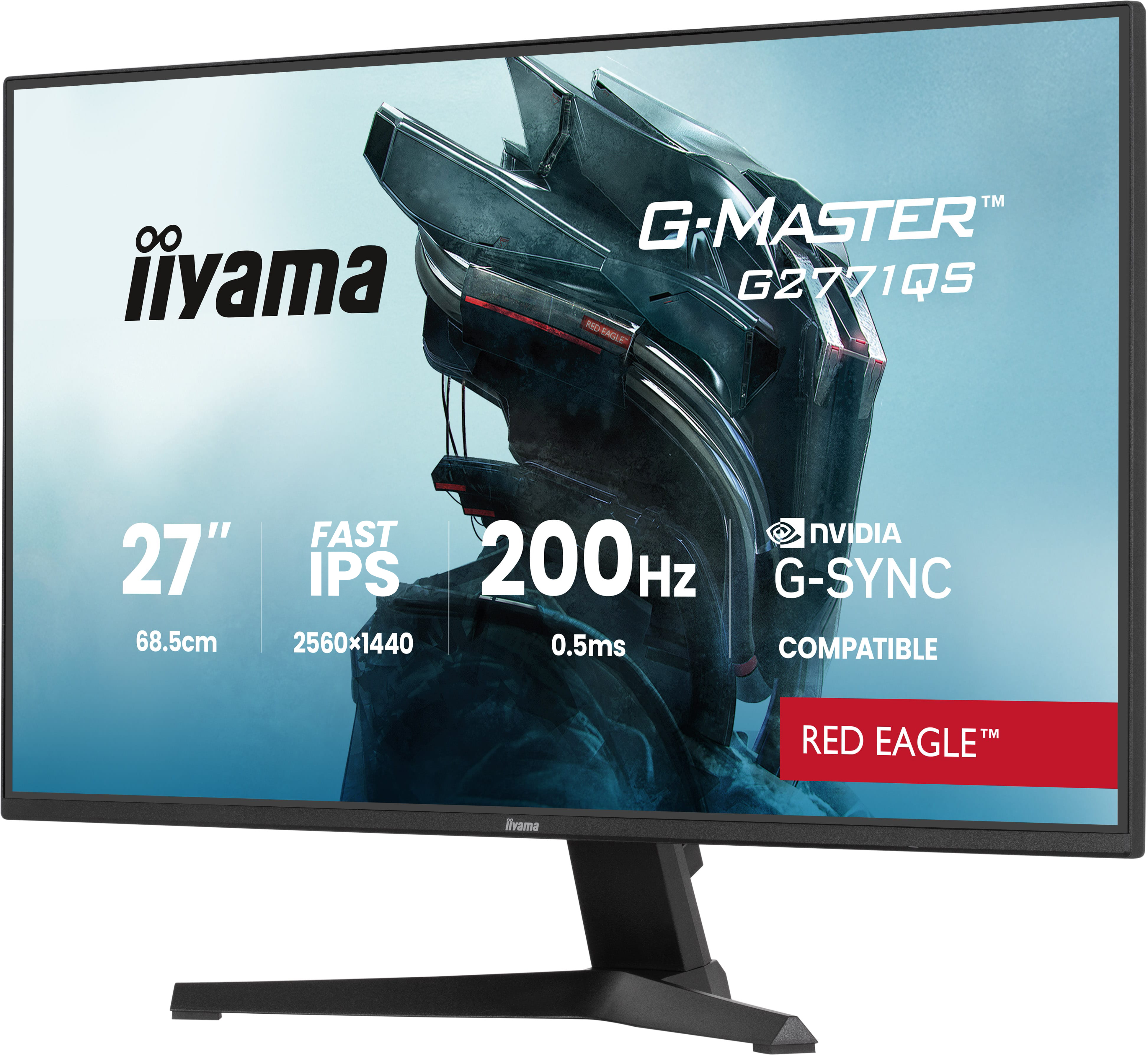 iiyama G-Master G2771QS-B1 Red Eagle Monitor 68.6cm (27") WQHD, IPS, 0.03ms, HDMI, Displayport