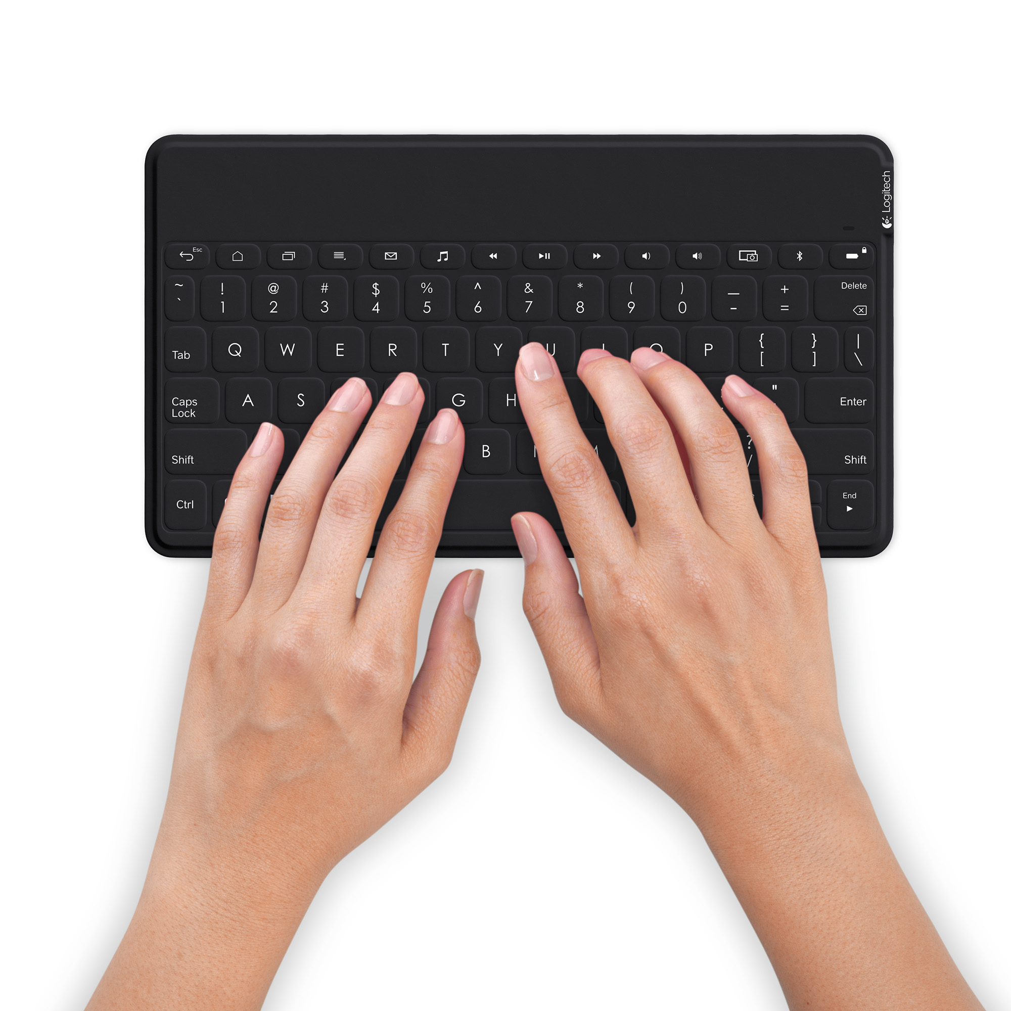 Logitech Keys-To-Go, QWERTZ, Schweiz, Schwarz, Kabellos, Bluetooth, Akku