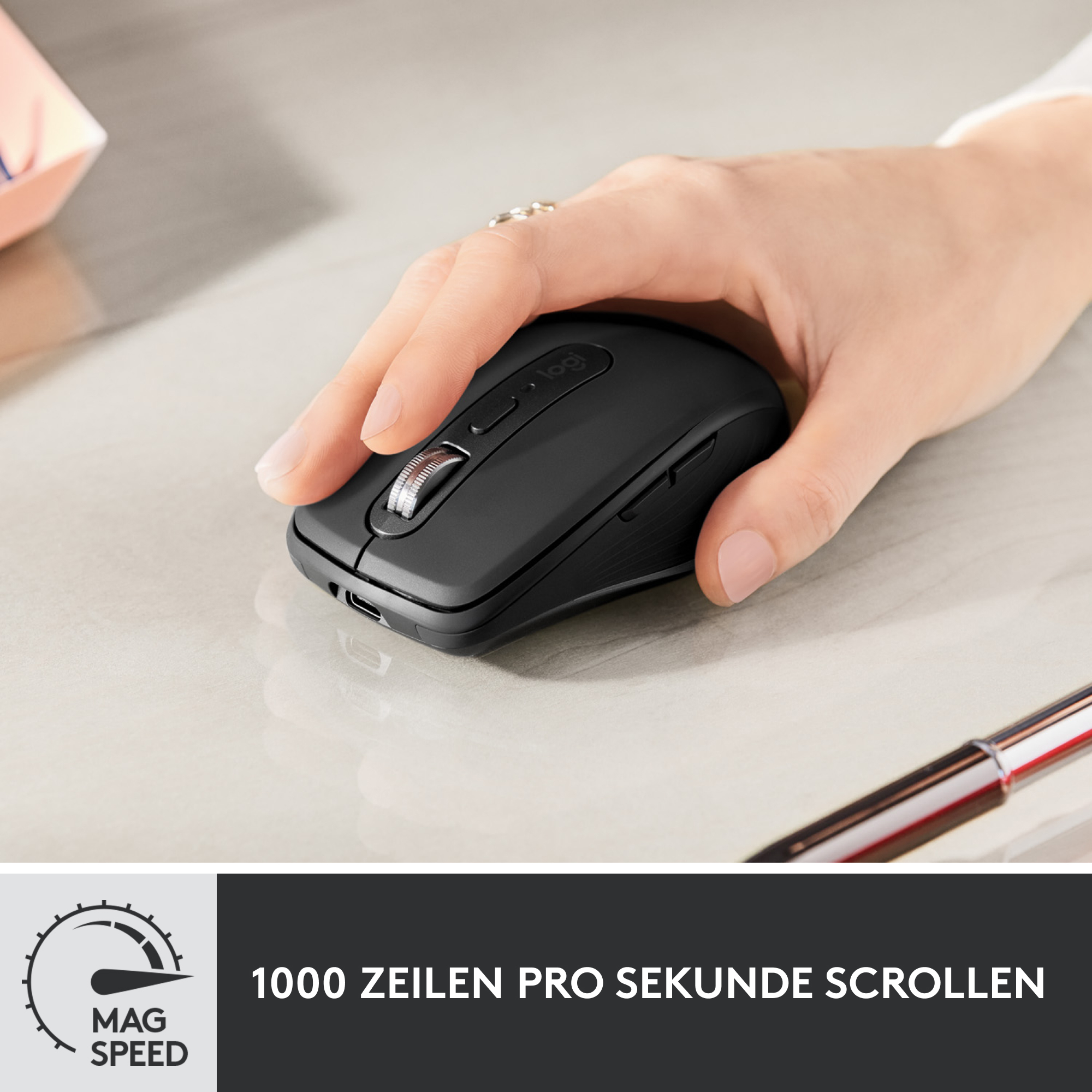 Logitech MX Anywhere 3 for Business, rechts, Laser, RF Wireless + Bluetooth, 4000 DPI, Graphit