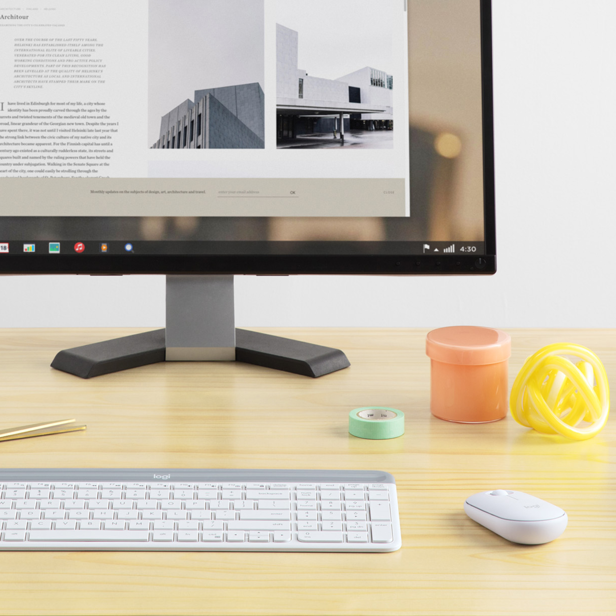 Logitech MK470, Volle Größe (100%), Kabellos, RF Wireless, Weiß, Maus enthalten