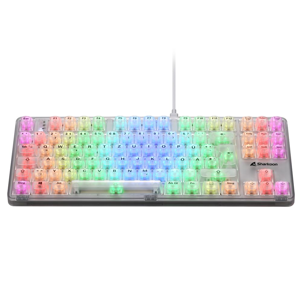Sharkoon Crystal Shark - Tastatur - Doppelmodus - 85% - compact TKL - Hintergrundbeleuchtung - kabel