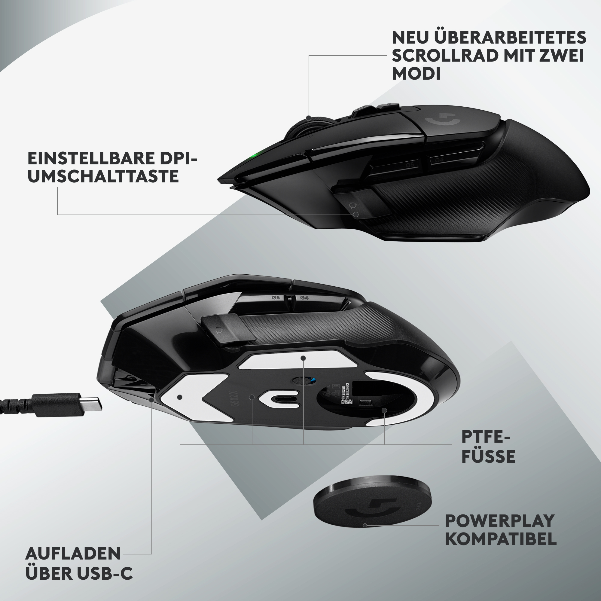 Logitech G G502 X LIGHTSPEED - Maus - optisch