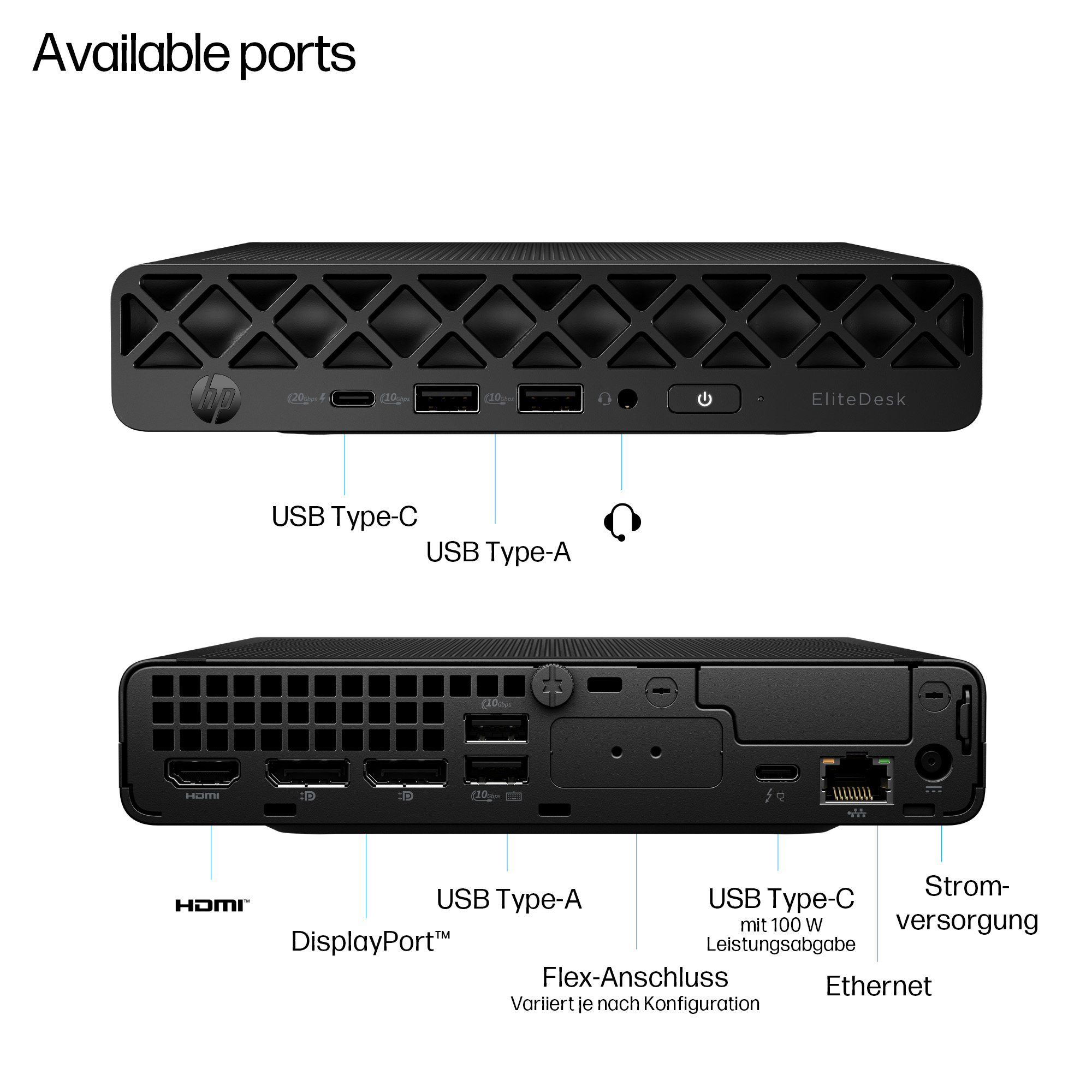 HP EliteDesk 8 Mini G1i Desktop AI PC, Core Ultra 5 235T, 16GB RAM, 512GB SSD, Win11 Pro 623J9ET#ABD