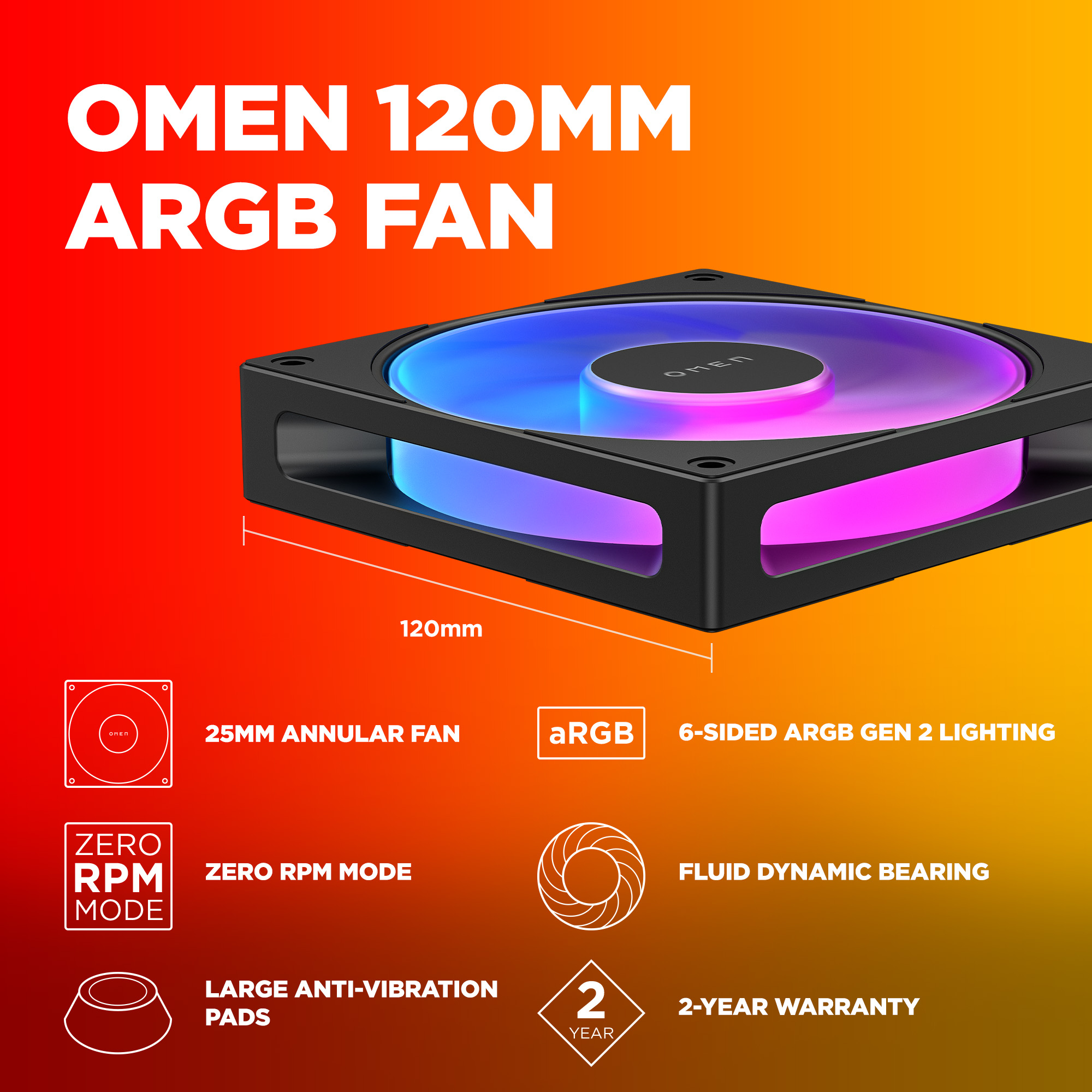 HP OMEN by HP - Gehäusegebläse - 120 mm - Schwarz