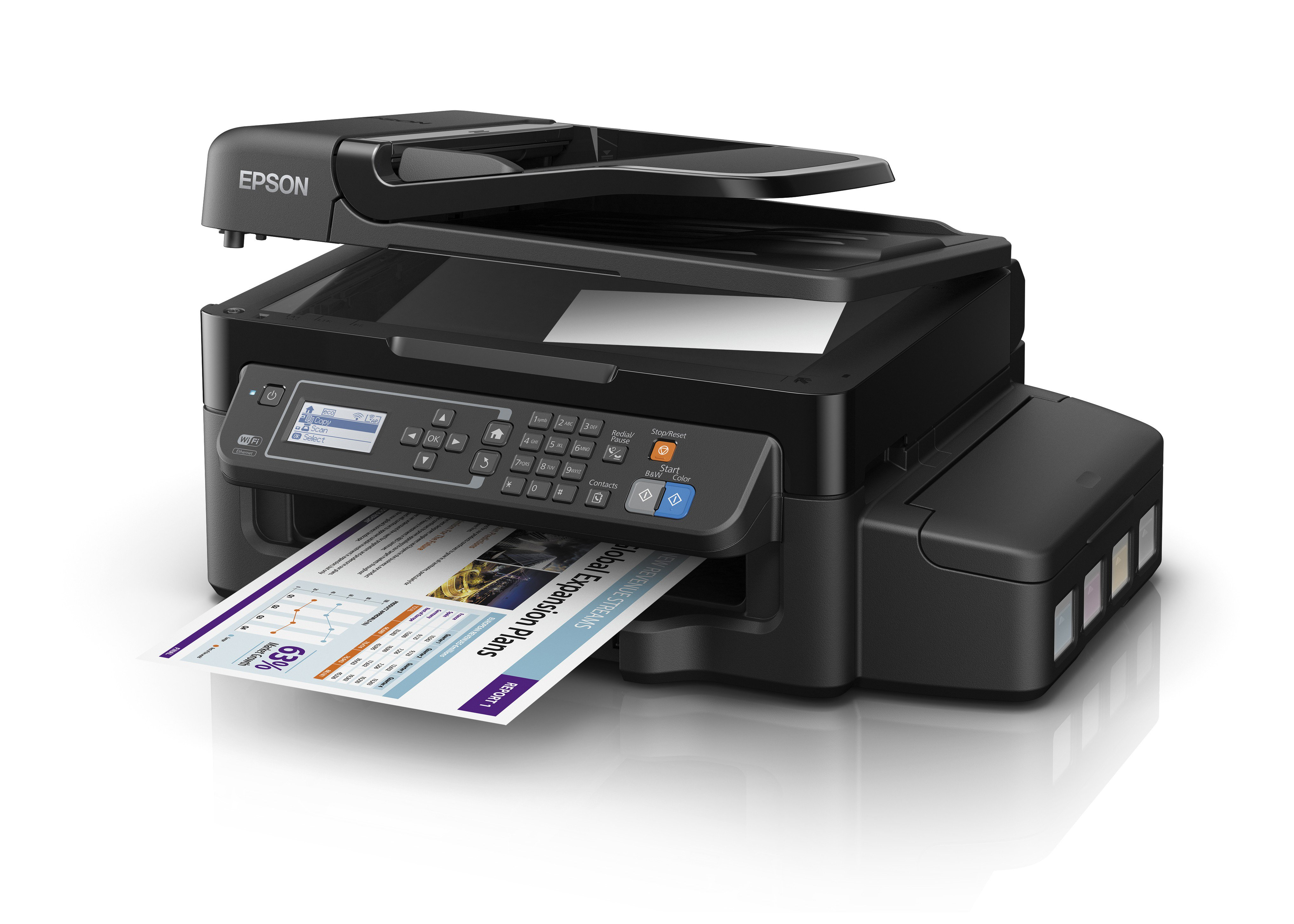 Epson EcoTank ET-4500, Tintenstrahl, Farbdruck, 5760 x 1440 DPI, Farbkopieren, A4, Schwarz