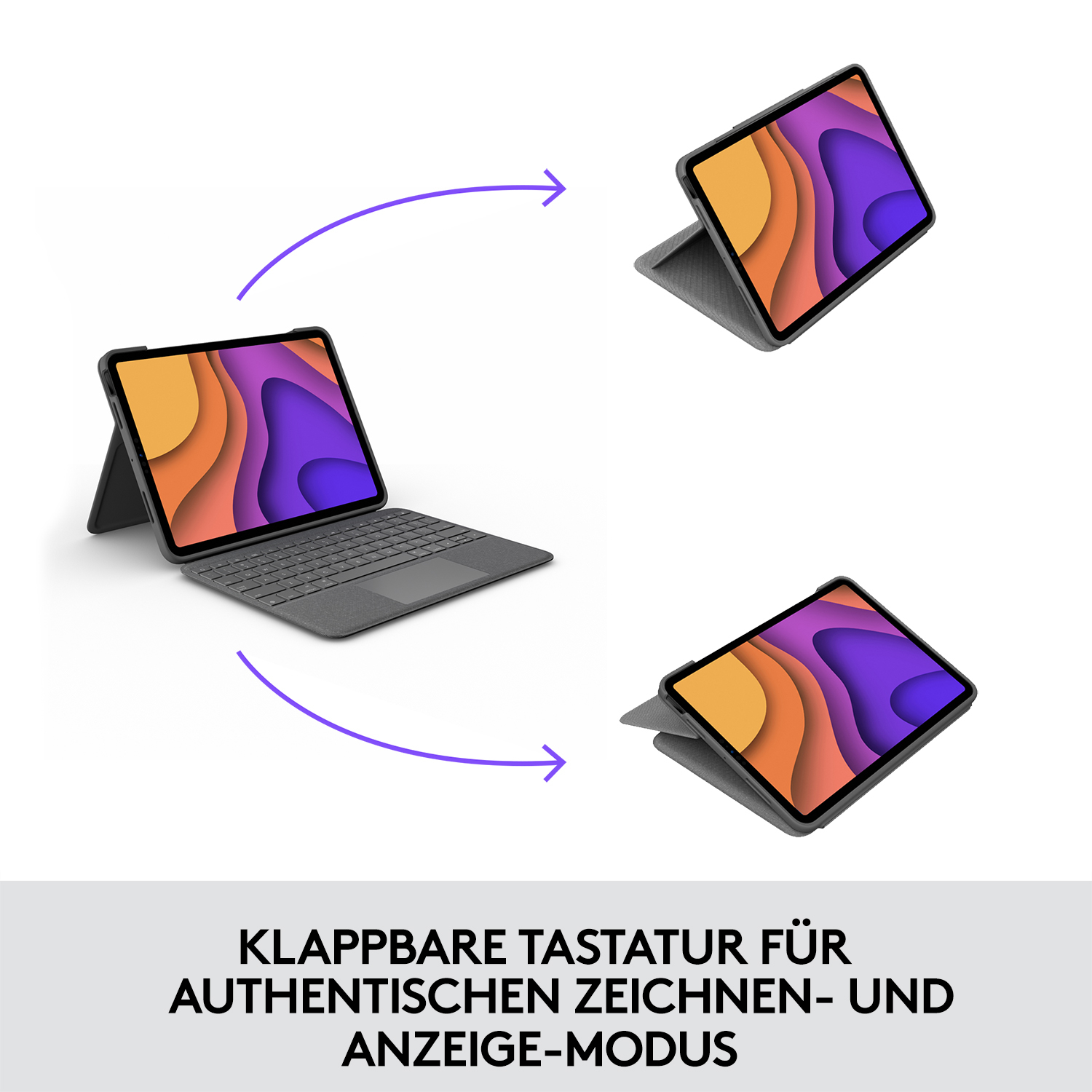 Logitech Folio Touch - Tastatur und Foliohülle - mit Trackpad - hinterleuchtet - Apple Smart connect