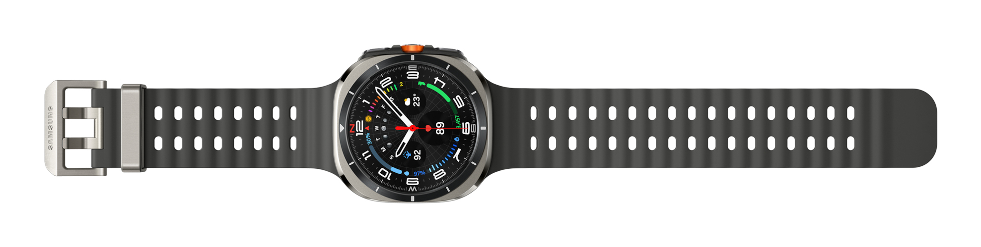 Samsung Galaxy Watch Ultra - 47 mm - titanium silver - intelligente Uhr mit Marineband - Gummi - Dar