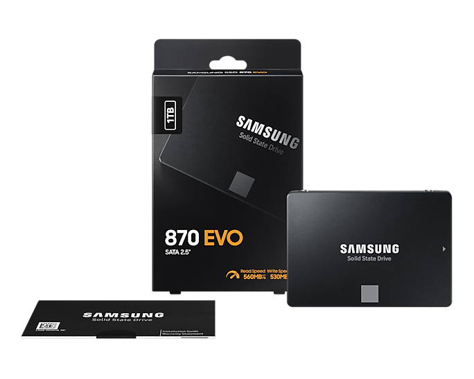 Samsung 870 EVO MZ-77E1T0BW - SSD - verschlüsselt - 1 TB - intern - 2.5" (6.4 cm)