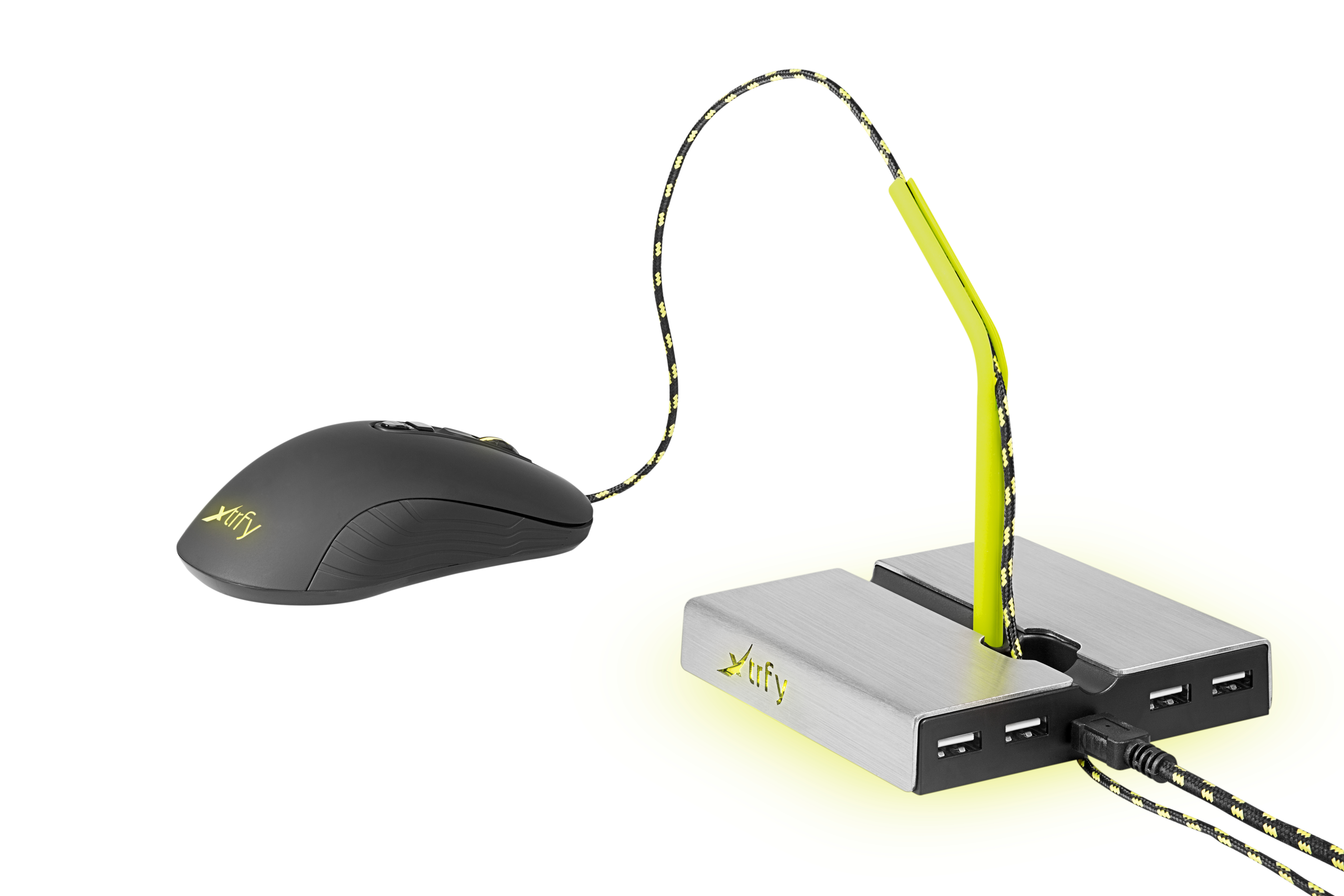 Cherry Xtrfy B1 - Hub - 4 x USB 2.0 - Desktop - mit