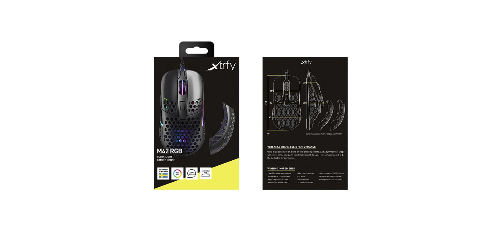 Cherry Xtrfy M42 - Maus - RGB - optisch - kabelgebunden