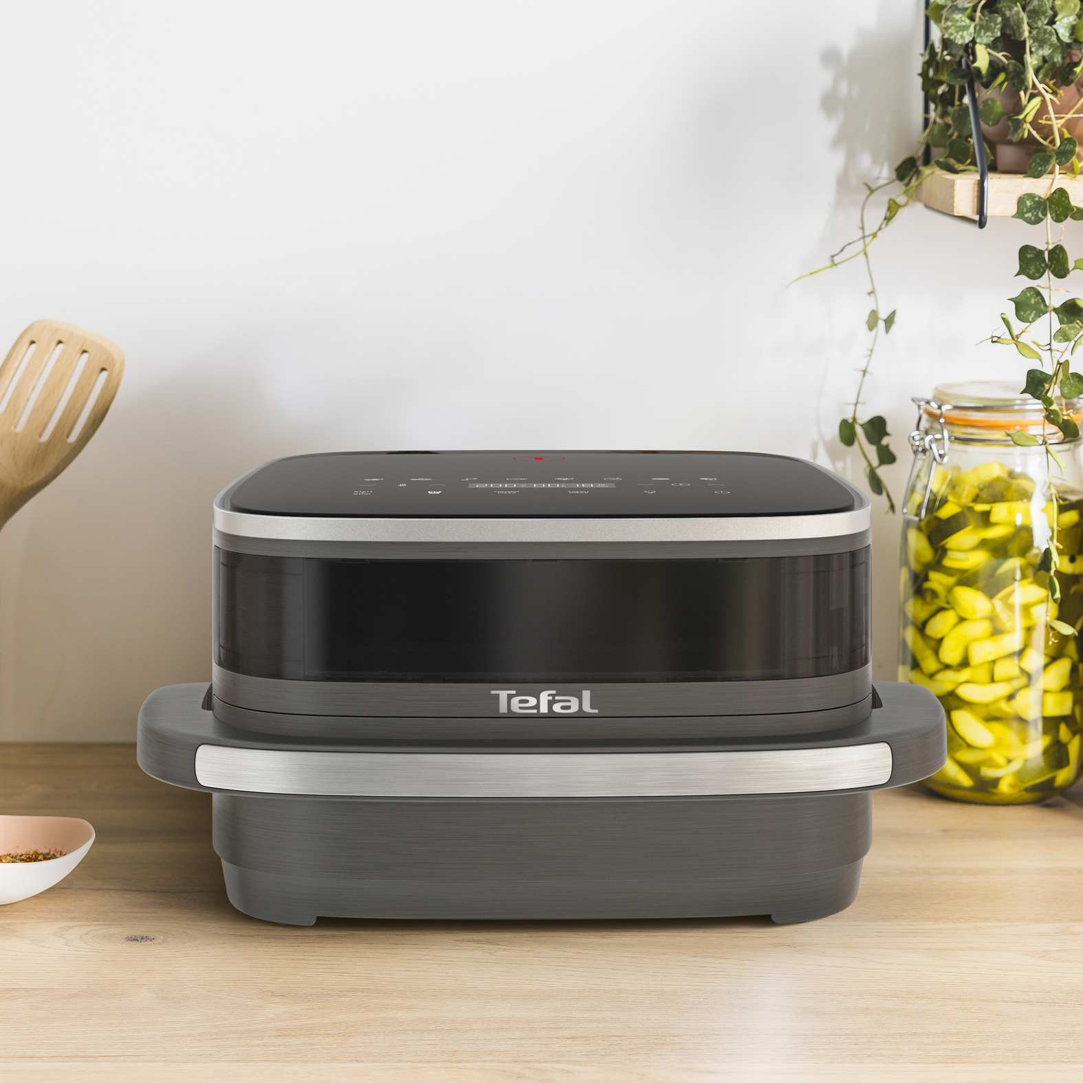 TEFAL Easy Fry XL Surface FW402HE0, Heißluftfritteuse, 1,2 kg, Einzelbild, Schwarz, Grau, Berührung,