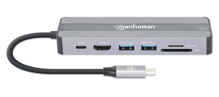 Manhattan USB-C Dock/Hub with Card Reader, Ports (x5):