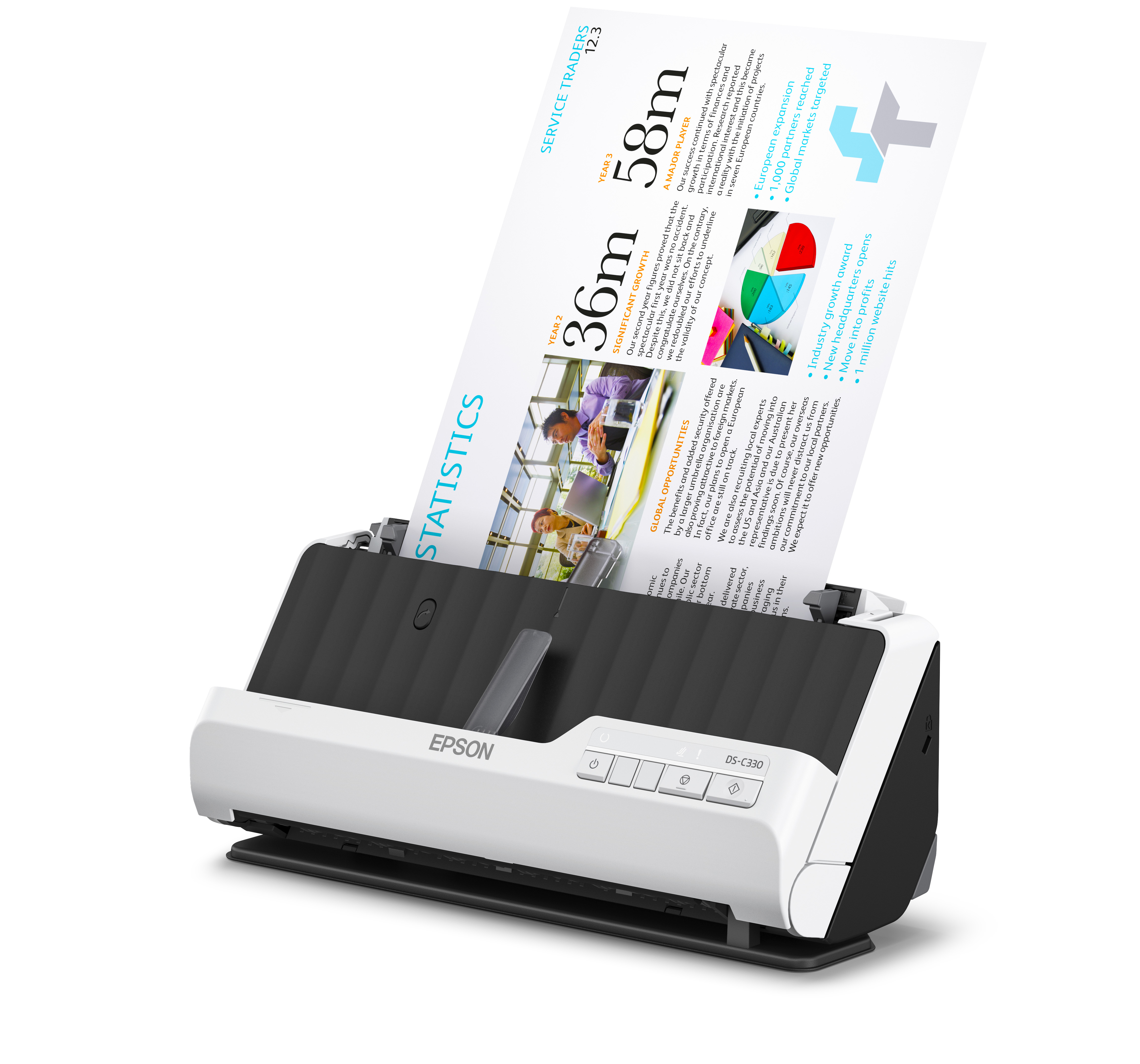 Epson DS-C330 - Einzelblatt-Scanner - Duplex - A4/Legal - 600 dpi x 600 dpi - automatischer Dokument