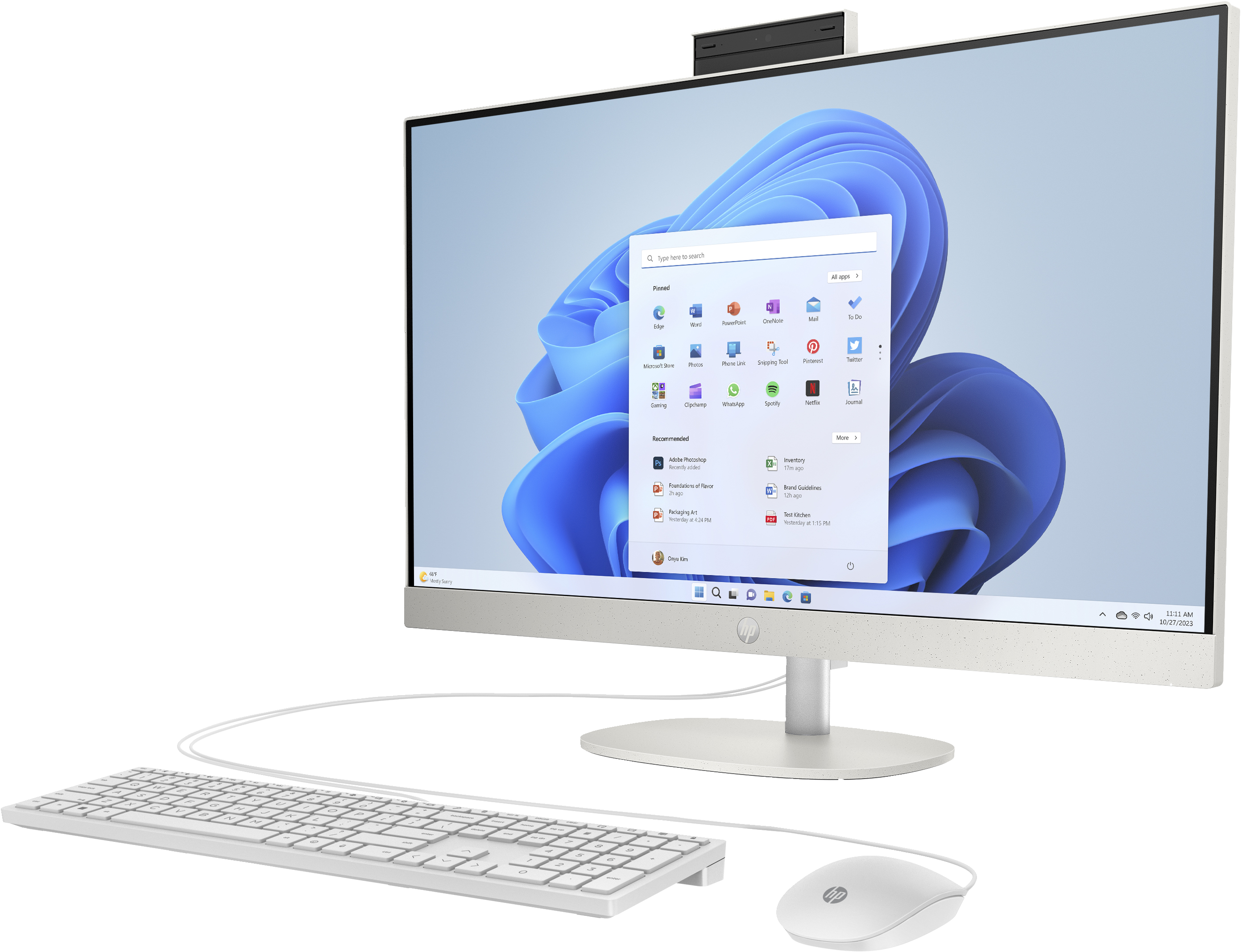 HP 27-cr0005ng - All-in-One, 27" FHD, AMD Ryzen 3 7320U, 8GB RAM, 512GB SSD, Win11