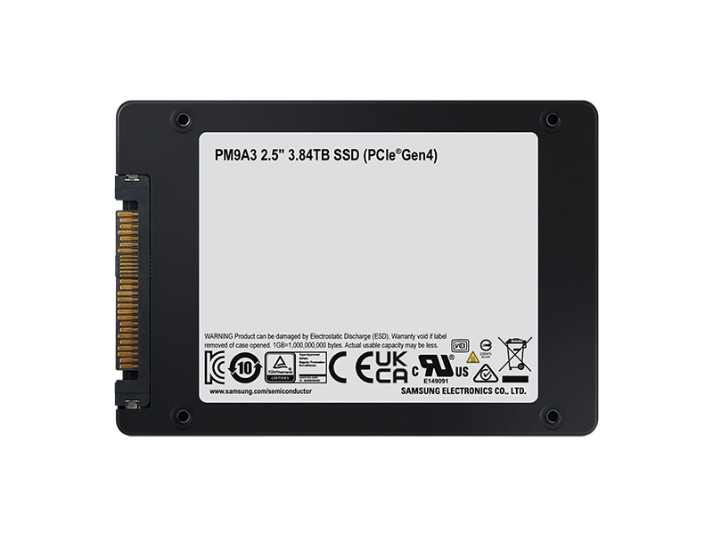 Samsung PM9A3 MZ-QL23T800 - SSD - verschlüsselt - 3.84 TB - intern - 2.5" (6.4 cm)