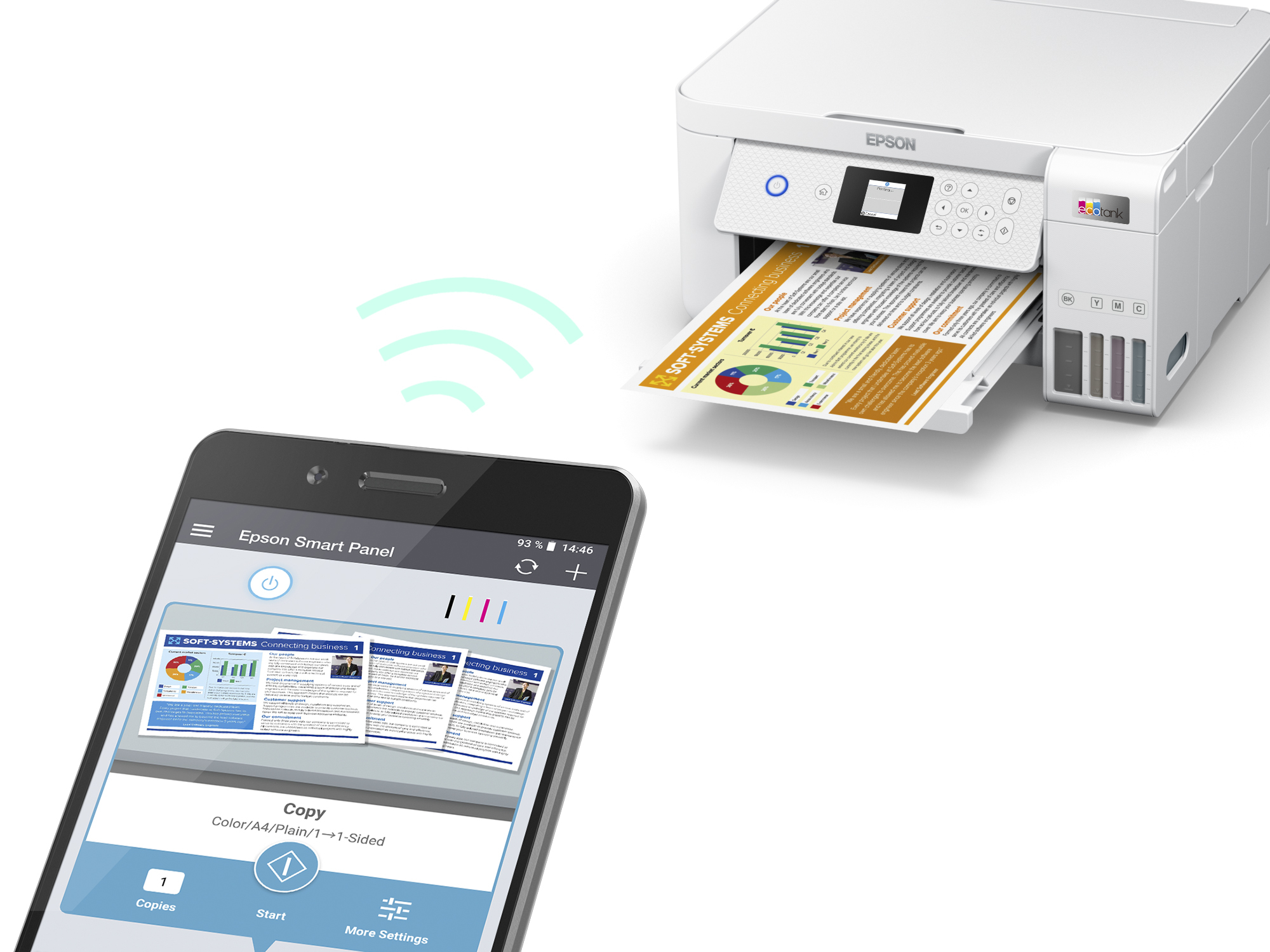 Epson EcoTank ET-2856 - Multifunktionsdrucker - Farbe - Tintenstrahl - wiederbefüllbar - A4 (Medien)