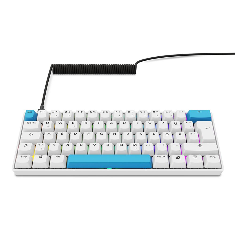 Sharkoon SGK50 S4, 60%, Kabelgebunden, USB, QWERTZ, RGB-LED, Weiß