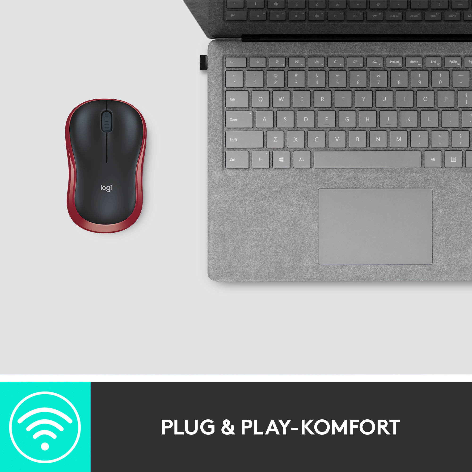 Logitech M185 - Maus - optisch - kabellos - 2.4 GHz - kabelloser Empfänger (USB)